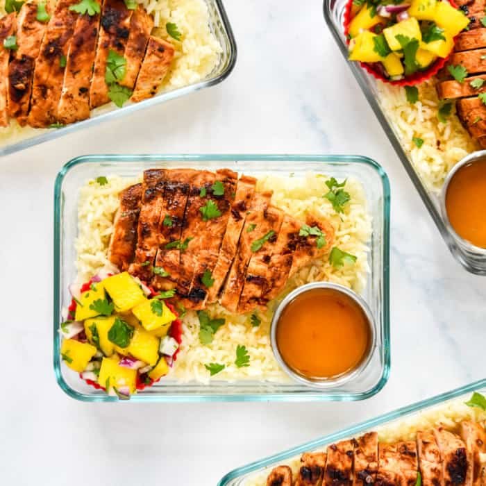Chipotle Lime Chicken + Rice + Mango Salsa