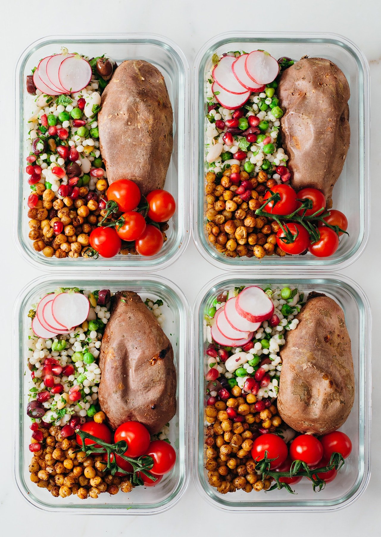 Israeli Cous Cous + Roasted Sweet Potato + Crispy Chickpeas
