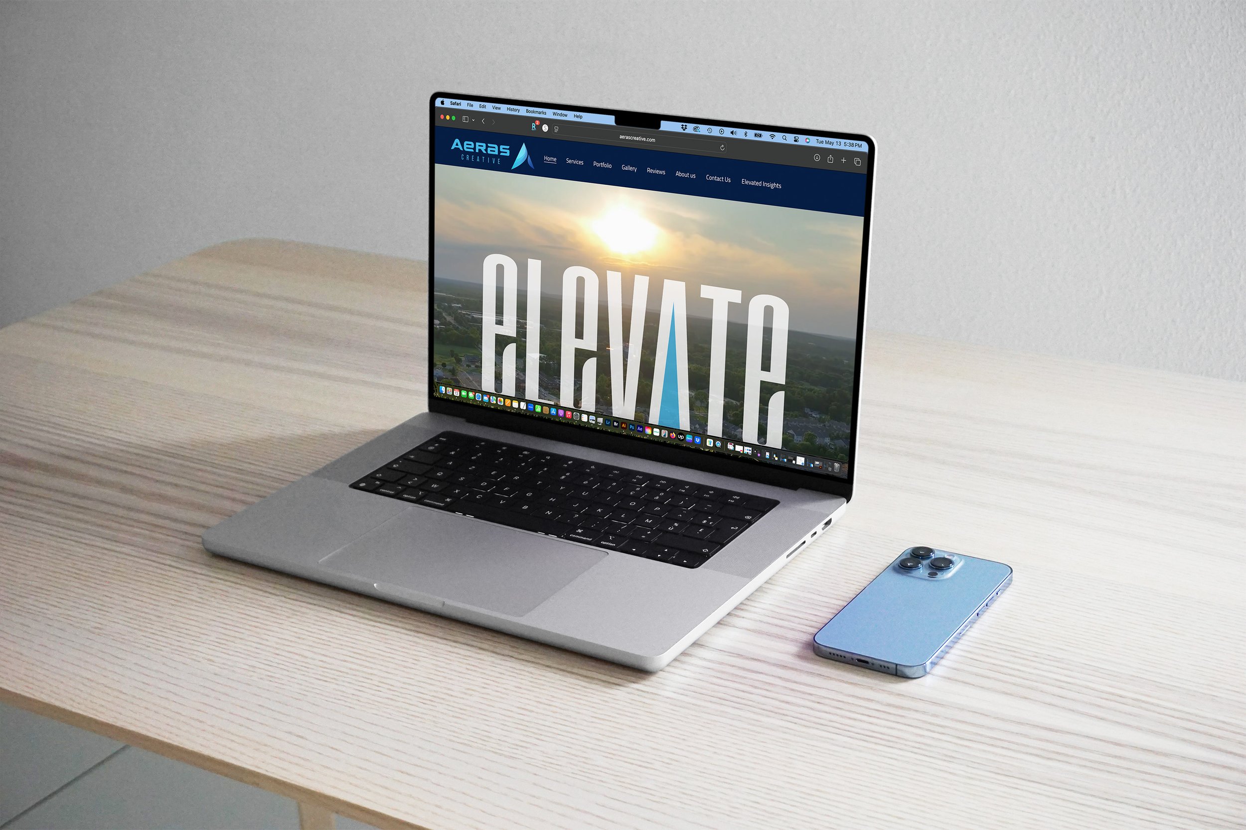 Website design on macbook pro