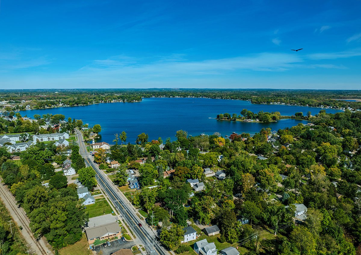 Aerial photo of Whitmore Lake