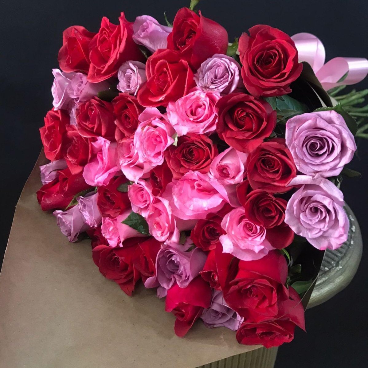 Bouquet Rojo y Lila