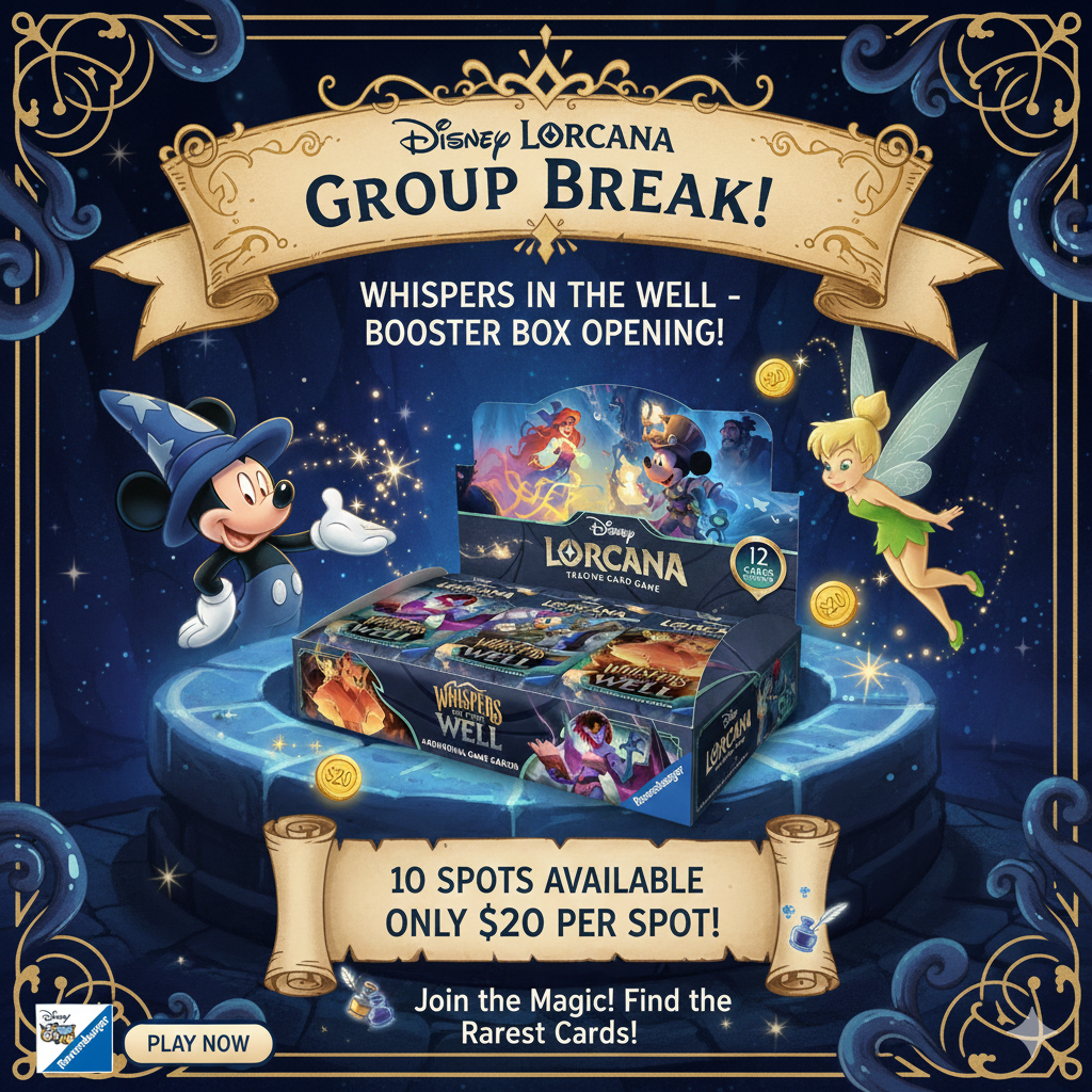 GB #027 - Disney Lorcana “Whispers in the Well” Booster Box - Left side Serial Group Break