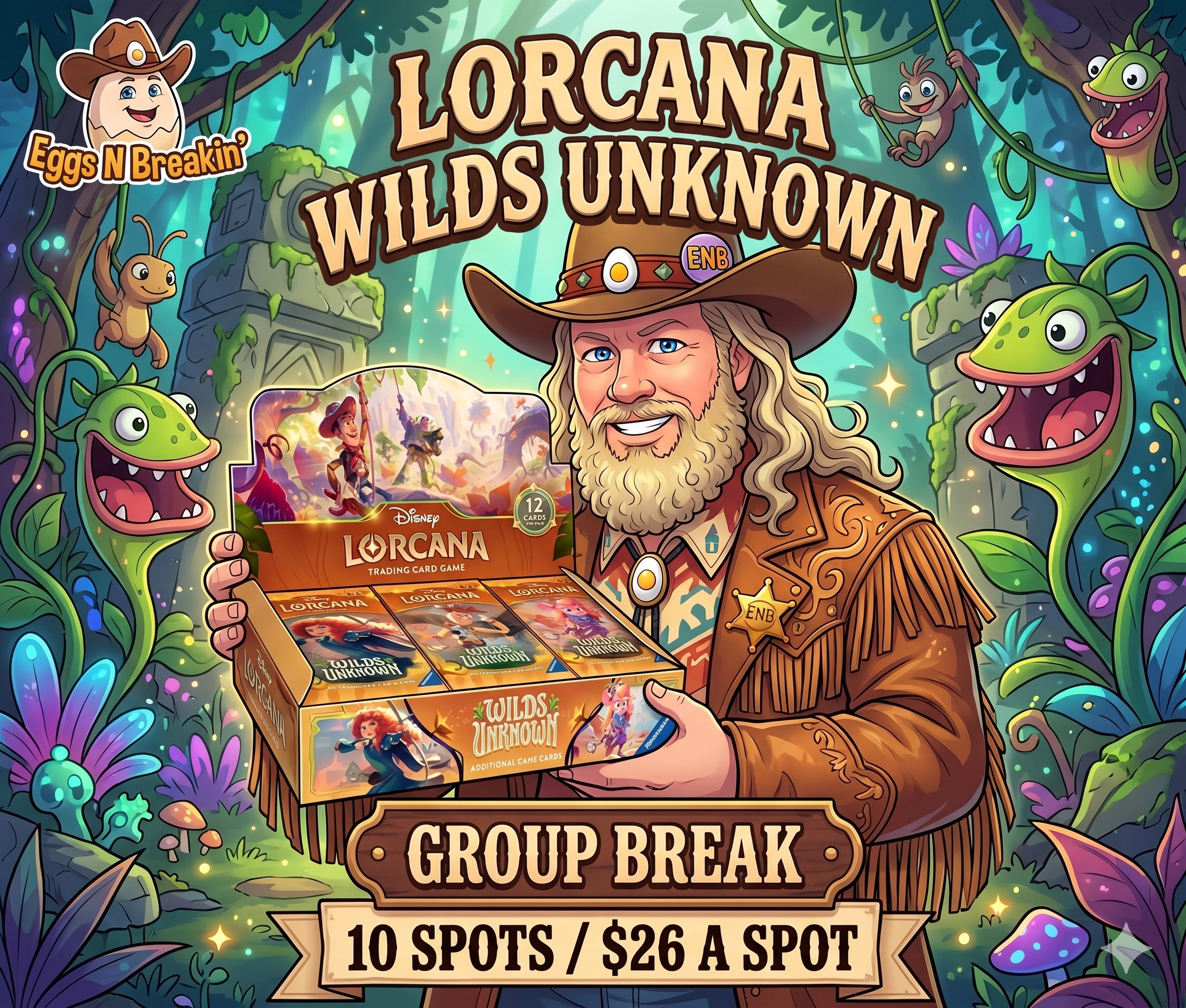 GB #045 - Lorcana Wilds Unknown Group Break - 1 Hobby box of Lorcana Wilds Unknown - Left side Serial Group Break