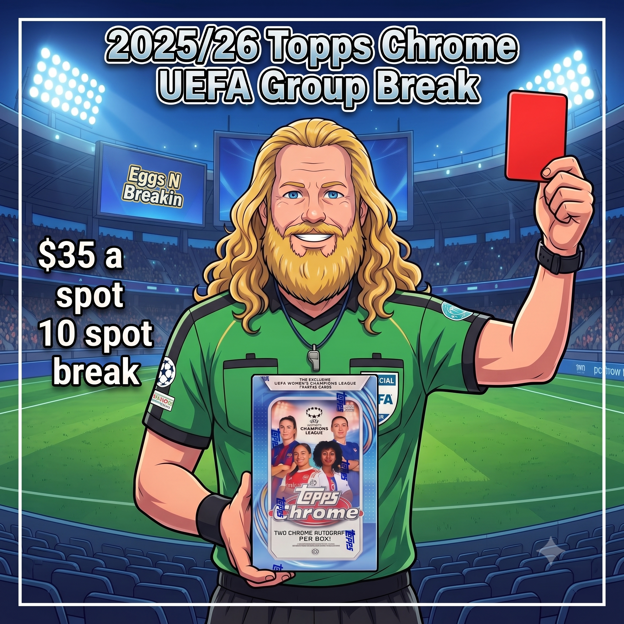 GB #050 - 2025/26 Topps Chrome Women's UEFA Champions League Soccer 2 Hobby Box Group Break - Left side Serial