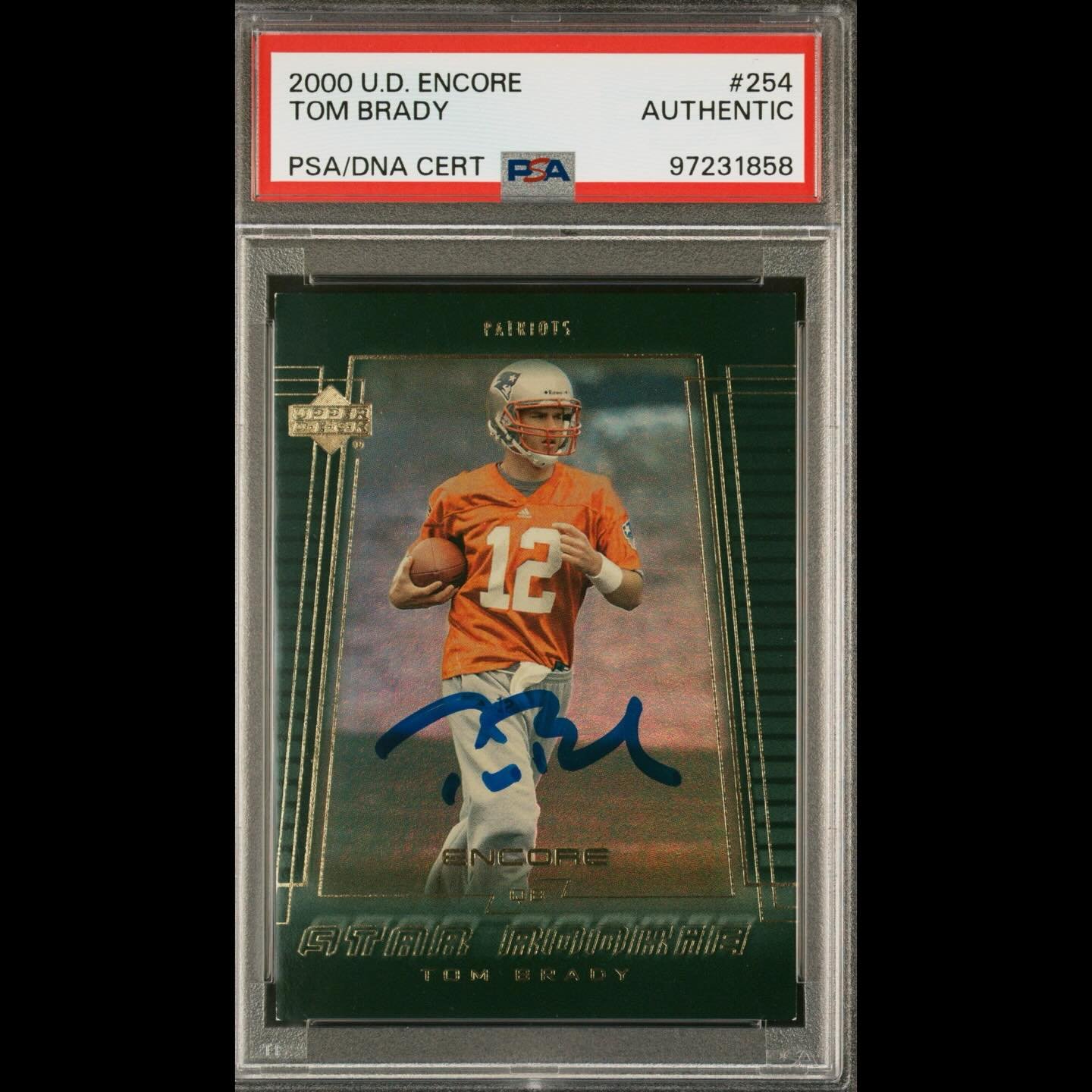 The GOAT. The Rookie. The Auto. 🐐
2000 U.D. Encore Tom Brady rookie with PSA/DNA certified signature &mdash; an absolute monster for any football collector. DM for pricing! 

💎 Collect with Confidence
#TomBrady #GOAT #BradyAuto #PSA #WestonCollecti