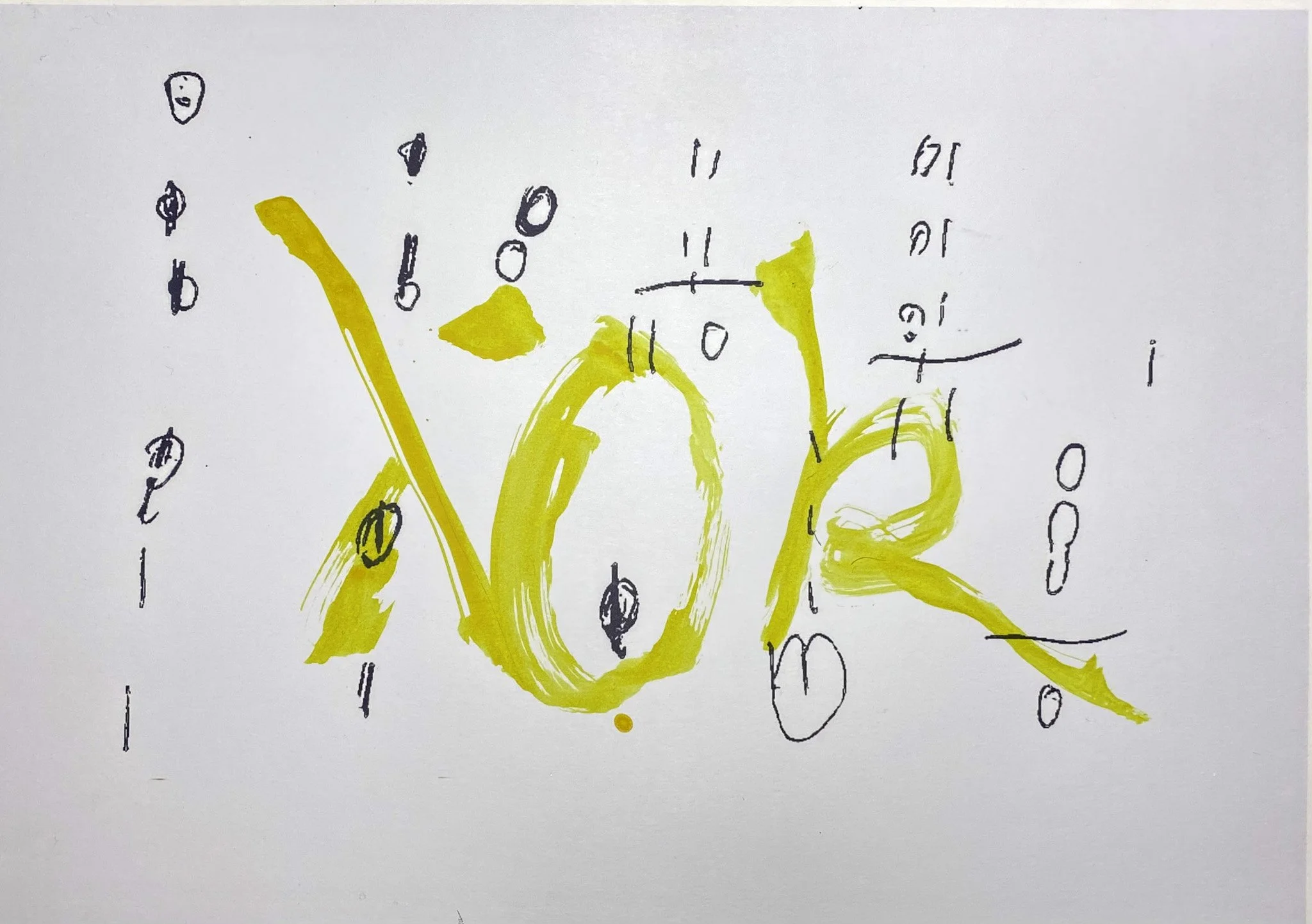 ‘Algo-rythms (X0R)’, Ink, Mono-print on Paper, 410 x 280 mm, 2026