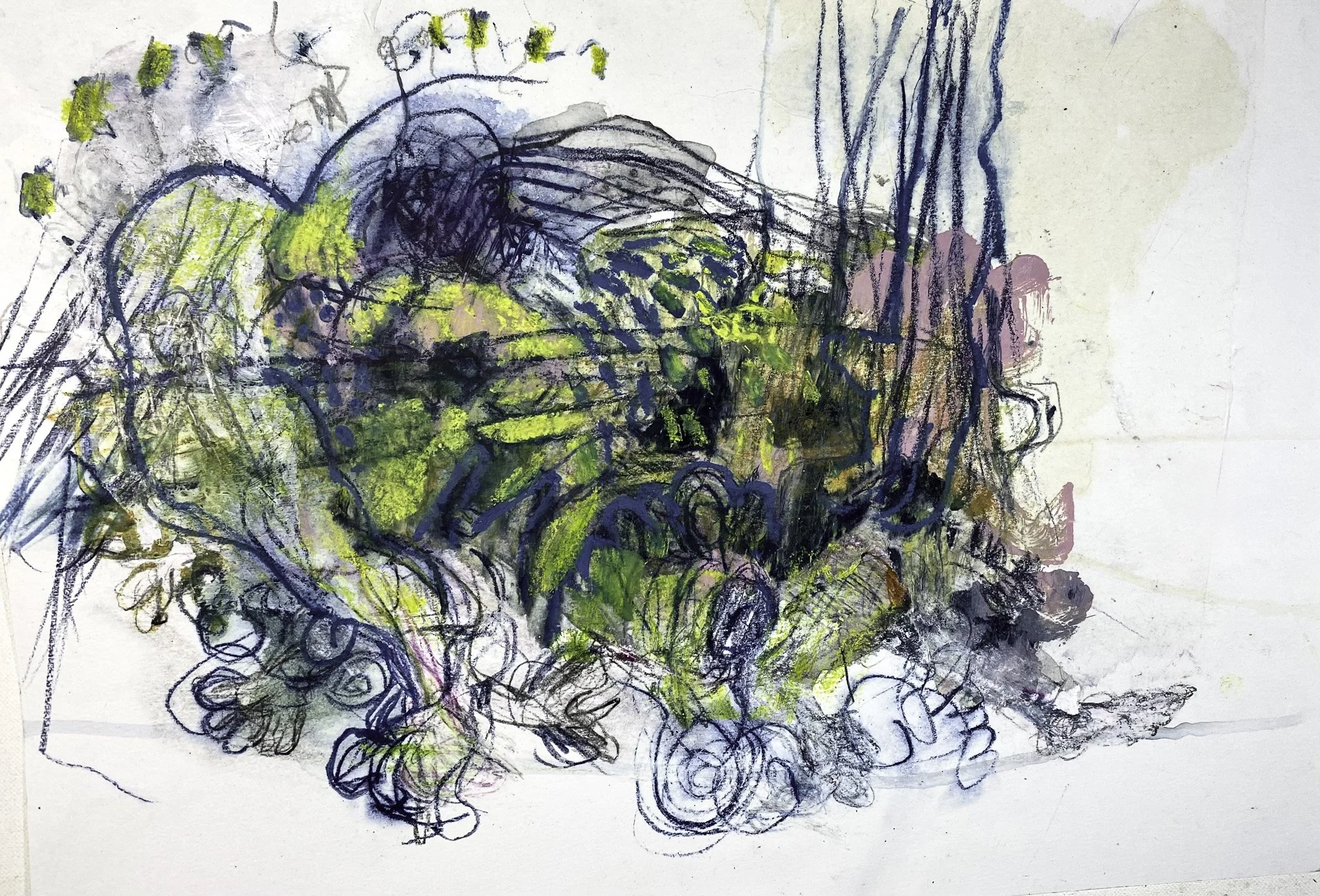 ‘Visitor (Tracking)’, Ink, Acrylic on Paper, 420mm x 300mm, 2026