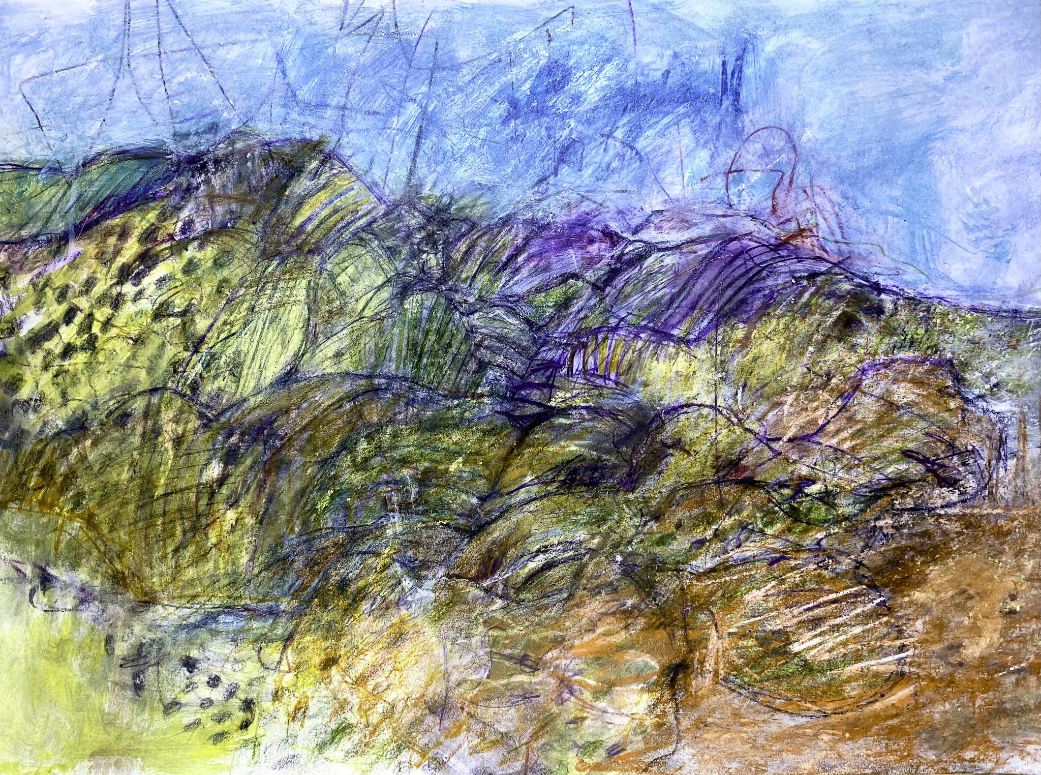 Autochthon (Soft, Flux), Ink, Watercolour on Paper, 550x 420 mm, 2026