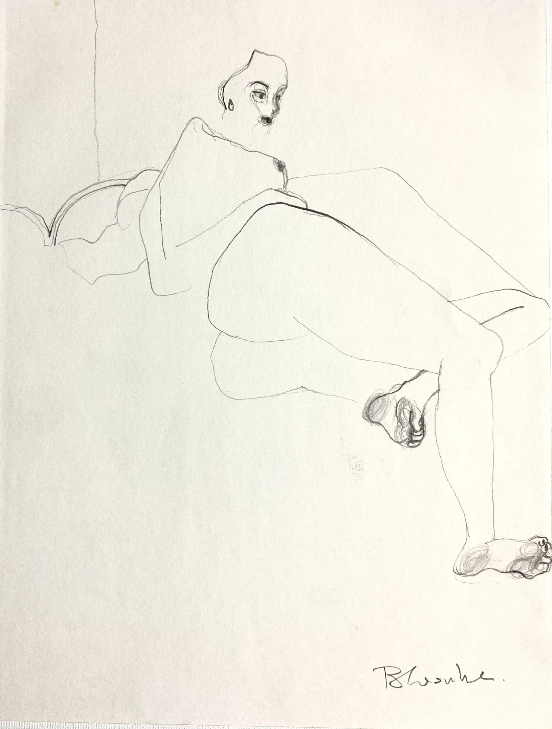‘Untitled’, Life Drawing, First Street Studio, Charcoal on Paper, 420mm x 594mm, 1988