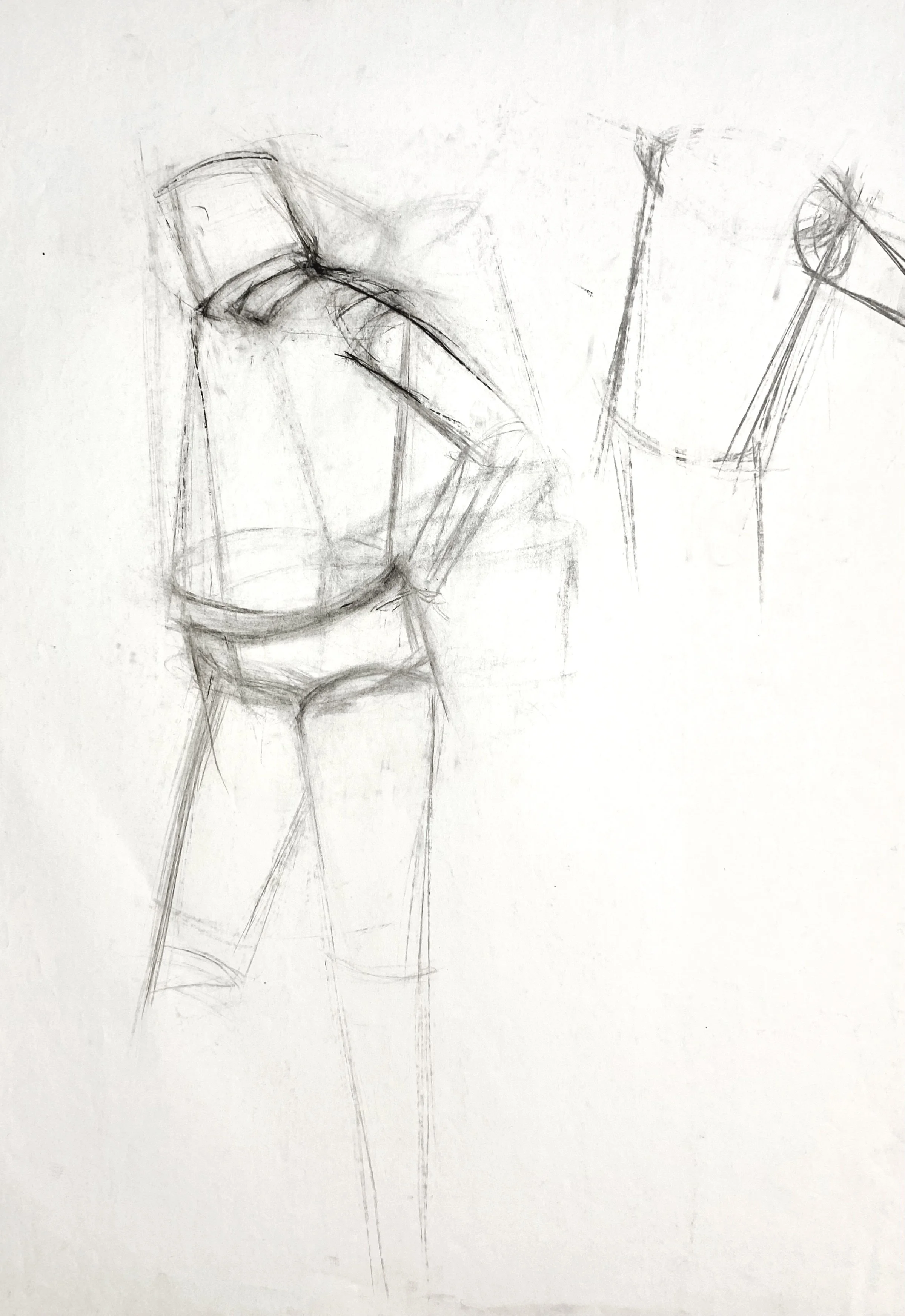 ‘Untitled’ Life Drawing - Stanley Street, Charcoal on Paper, 460mm x 620mm, 1983