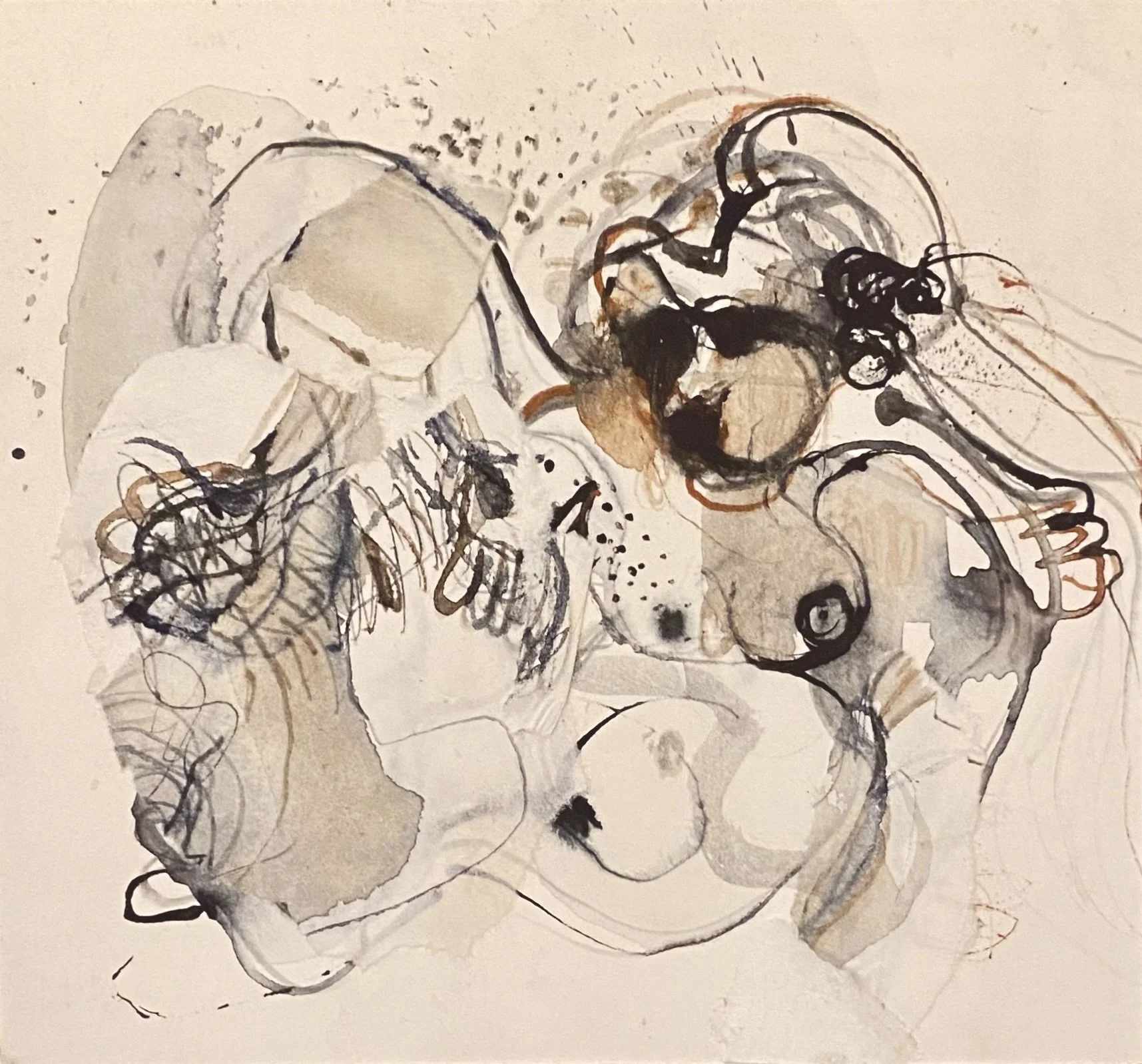 ‘Figure (Landscape)’, Ink and Gouache on Paper, 290mm x 270mm, 1988
