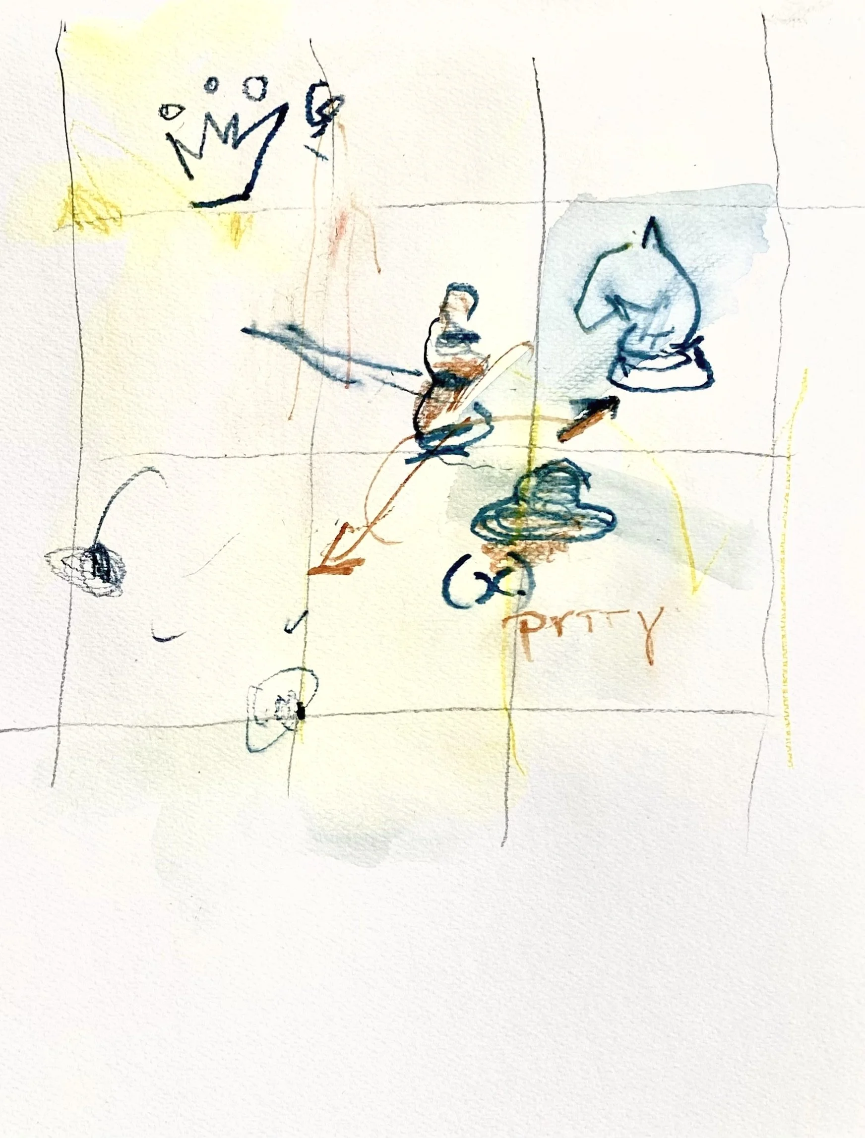 ‘Secret Move’, Ink on Paper, 190mm x 220mm, 2025