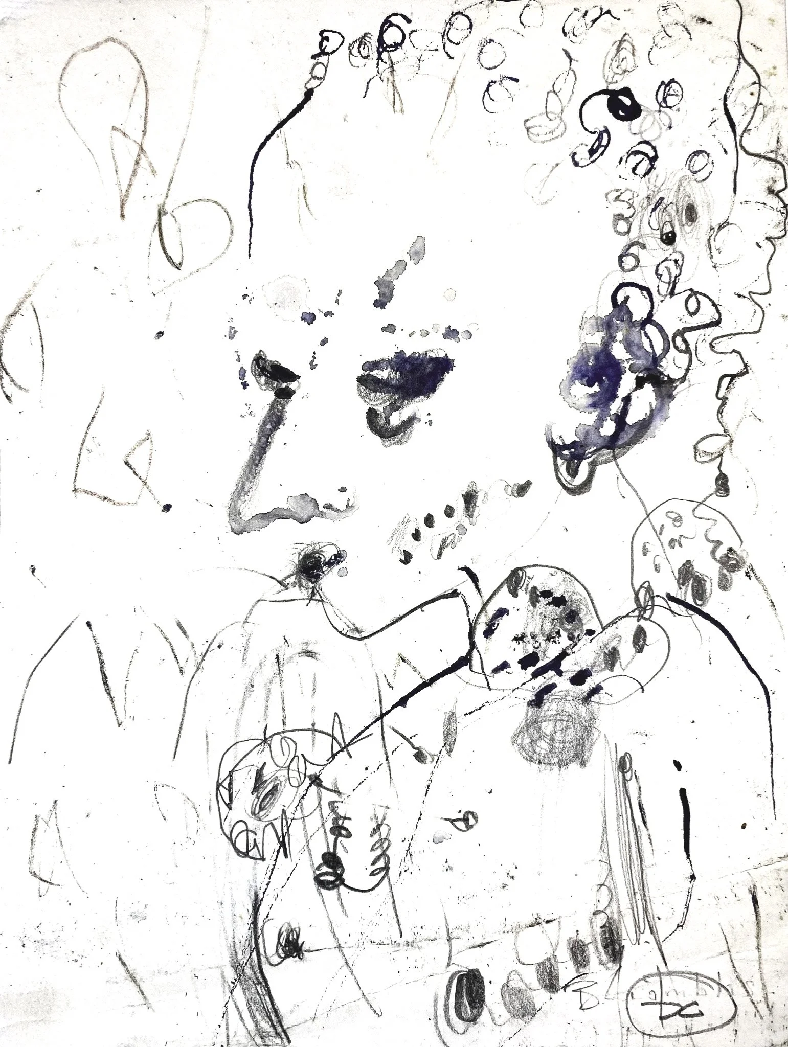 ‘Untitled (Woman x), Ink, Graphite on Paper, 200 x 260 mm 1990s