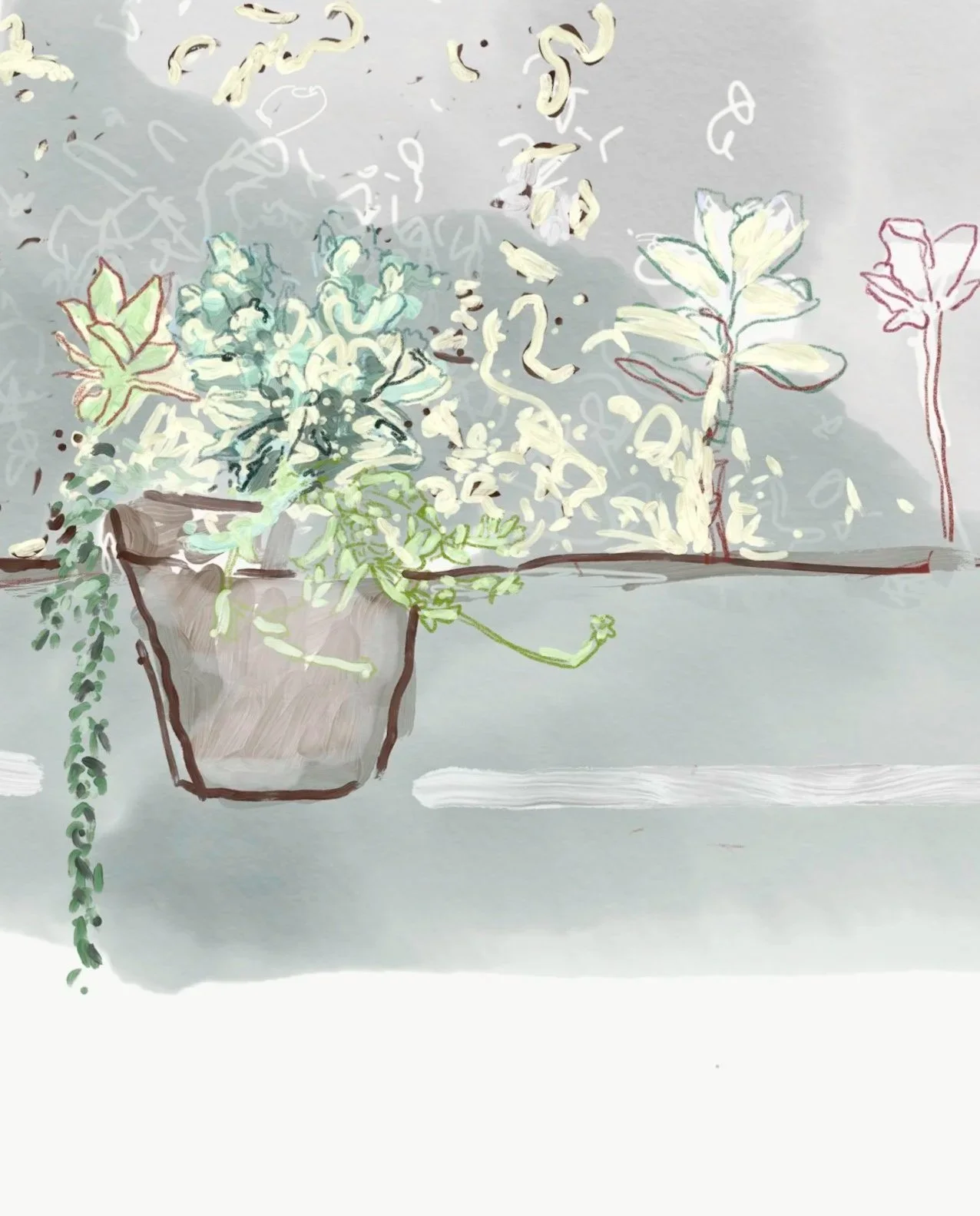 ‘Untitled (1 pot), iPad drawing, 2010s