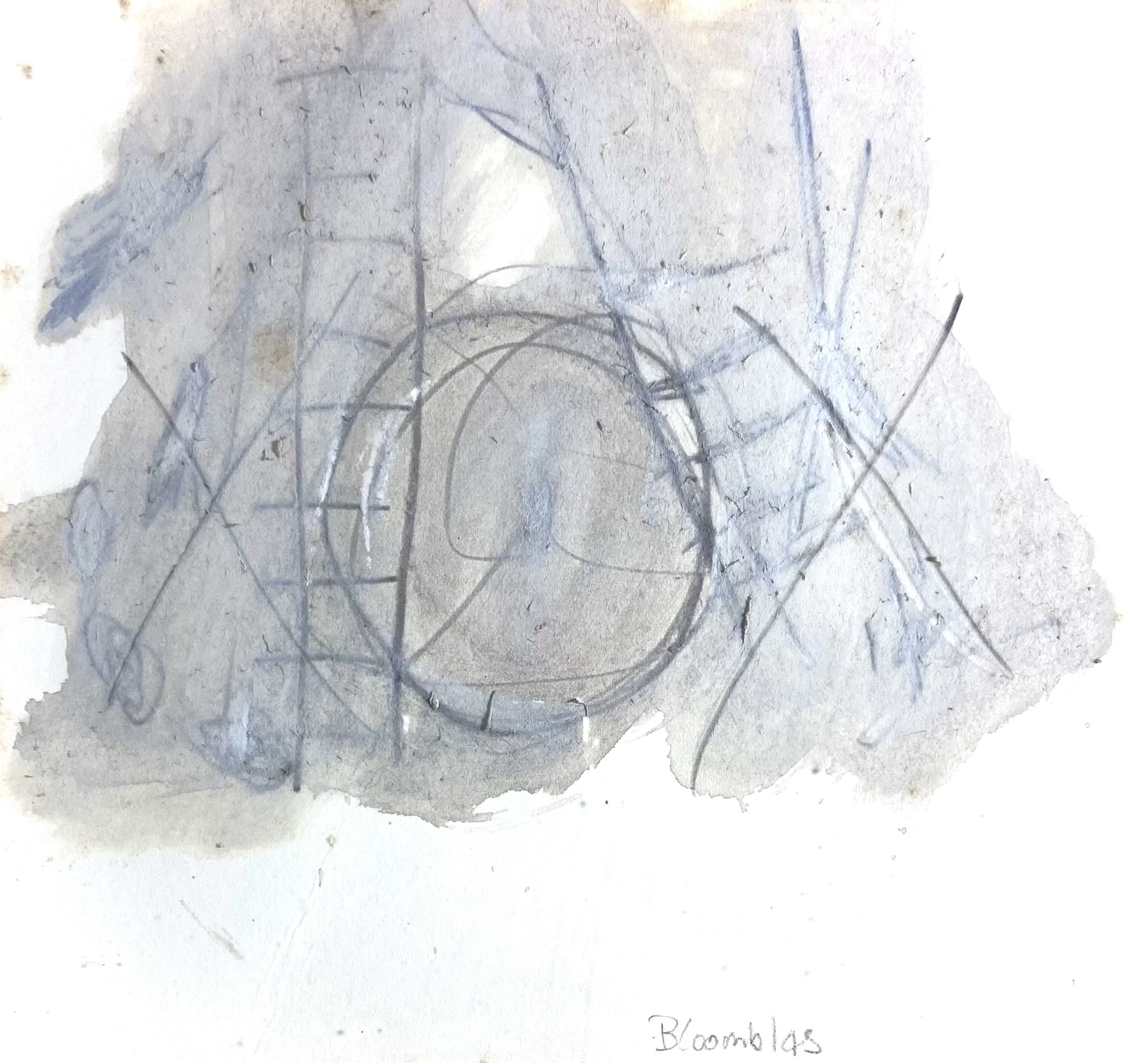 ‘Reveal (XOX)’, Graphite, Gouache on Paper, 380mm x 220mm, 1990s