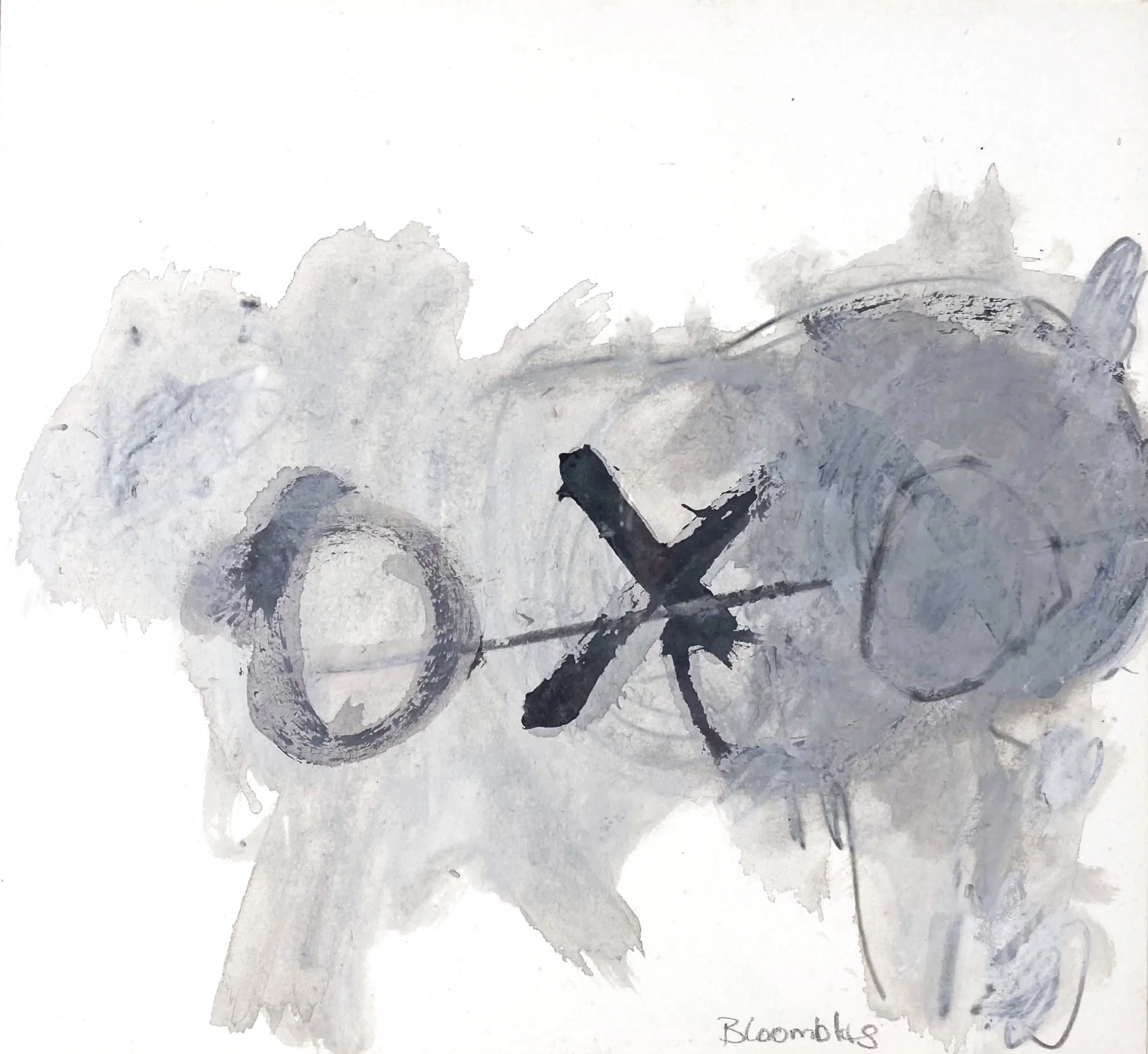 ‘Reveal (OXO)’, Graphite, Gouache on Paper, 380mm x 220mm, 1990s