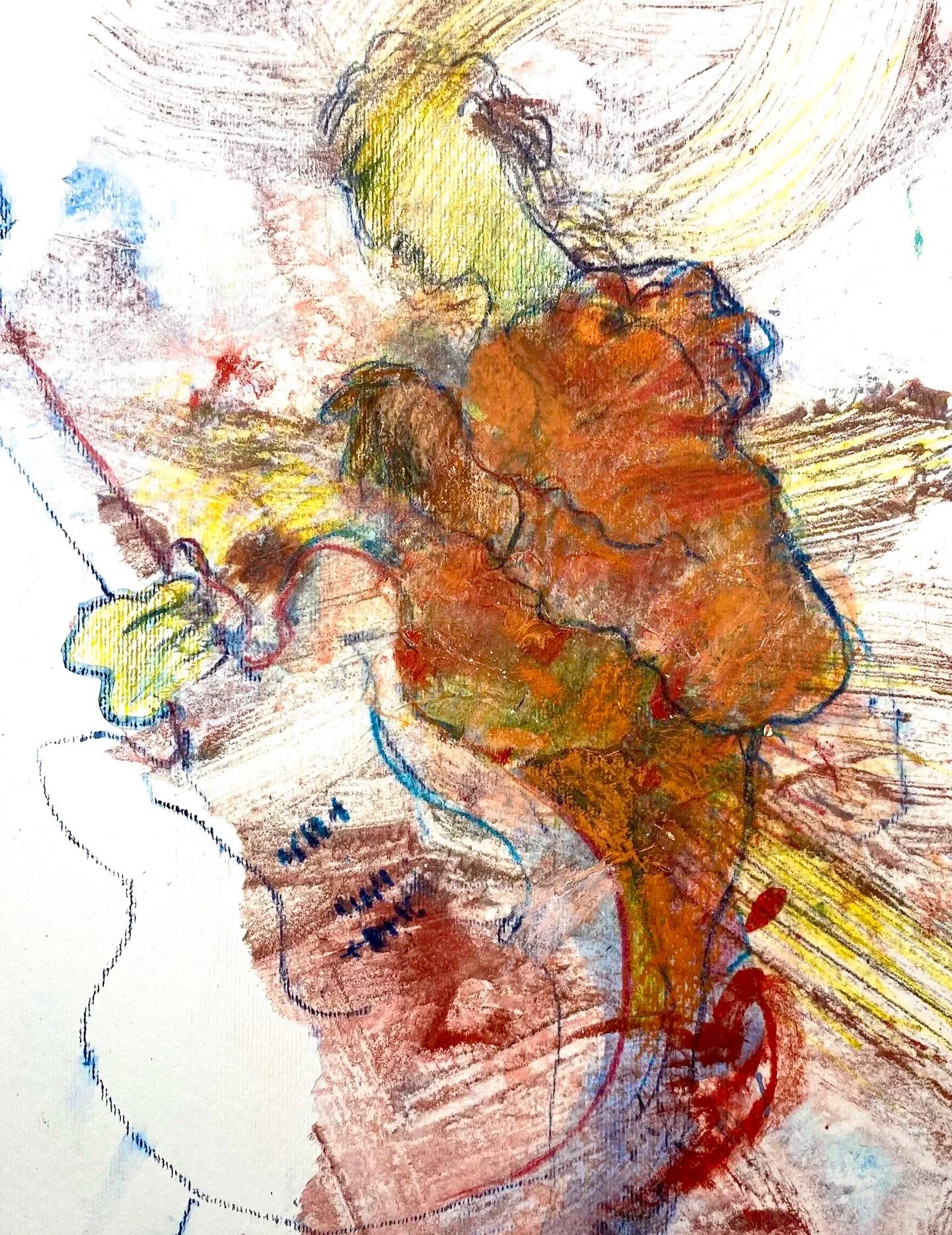 ‘White Guitar’, Ink, Acrylic on Paper, 260mm x 380mm, 2026