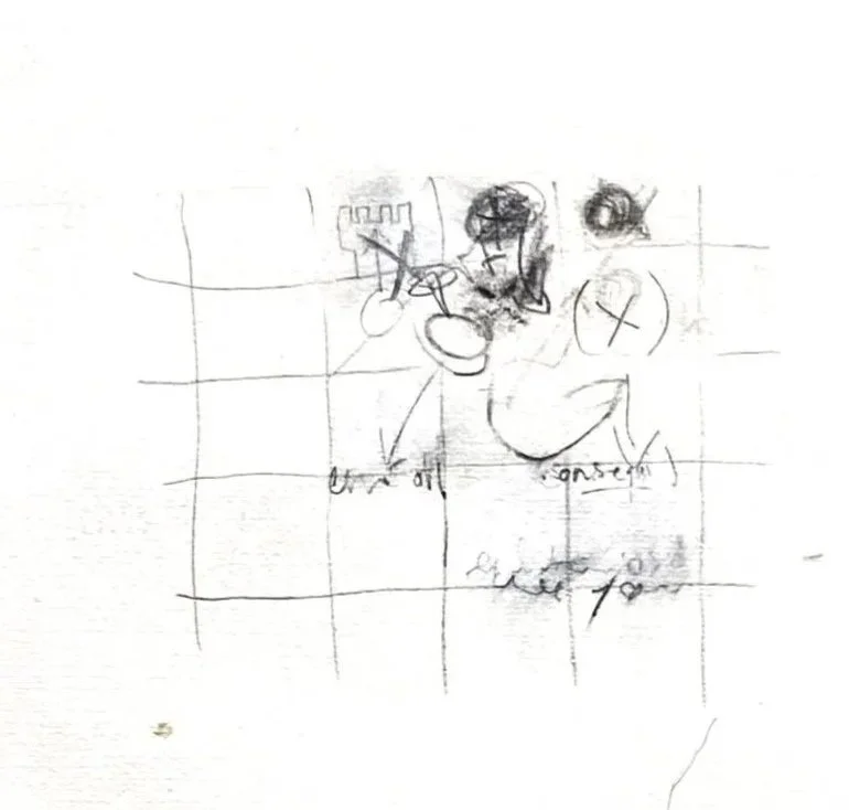 ‘Detail: What are you Wearing Tonight?’, Graphite on Paper, 220mm x 200mm, 1993