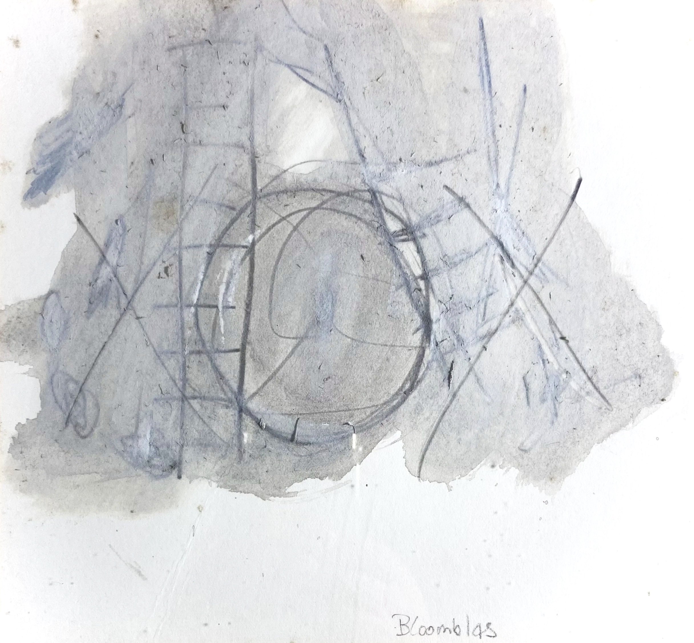 ‘Reveal (XOX)’, Graphite, Gouache on Paper, 380 x 220mm, 1990s