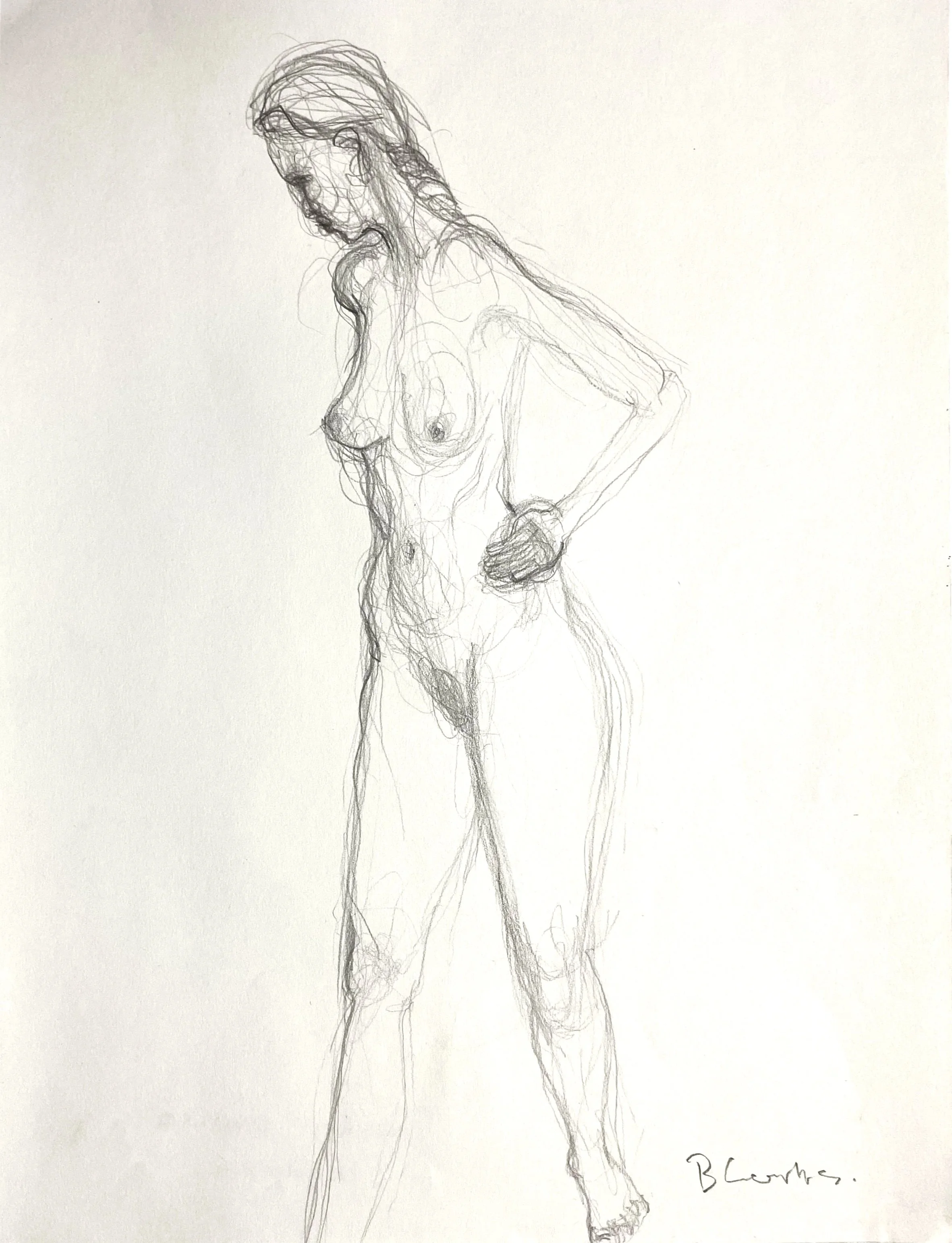 ‘Untitled’, Life Drawing, First Street Studio, Charcoal on Paper, 560mm x 660mm, 1988