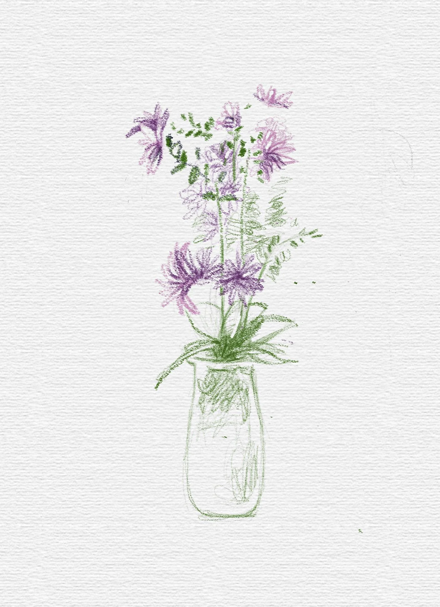 ‘Untitled (Flowers in vase), iPad drawing, 2010s