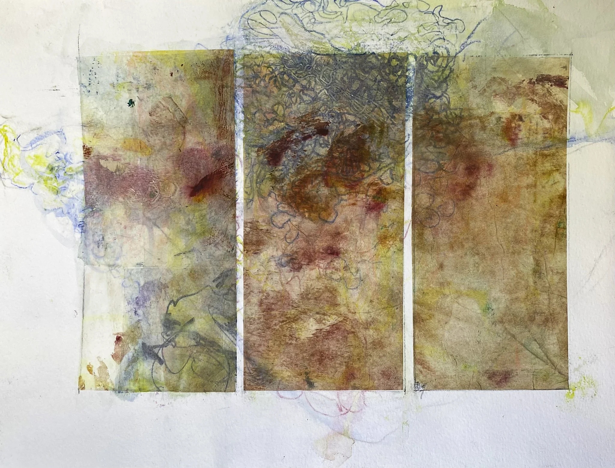 ‘Boundaries (Windows)’, Ink, Acrylic on Paper, 420mm x 297mm, 2025