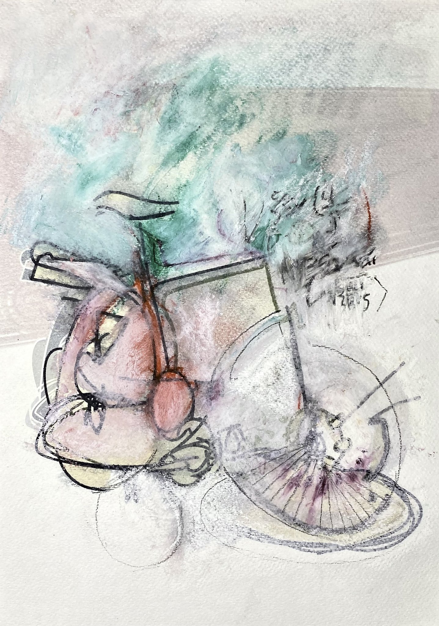 ‘Untitled (& Bike 6)’, Mono-print, Ink on Paper, 210mm x 300mm, 2026