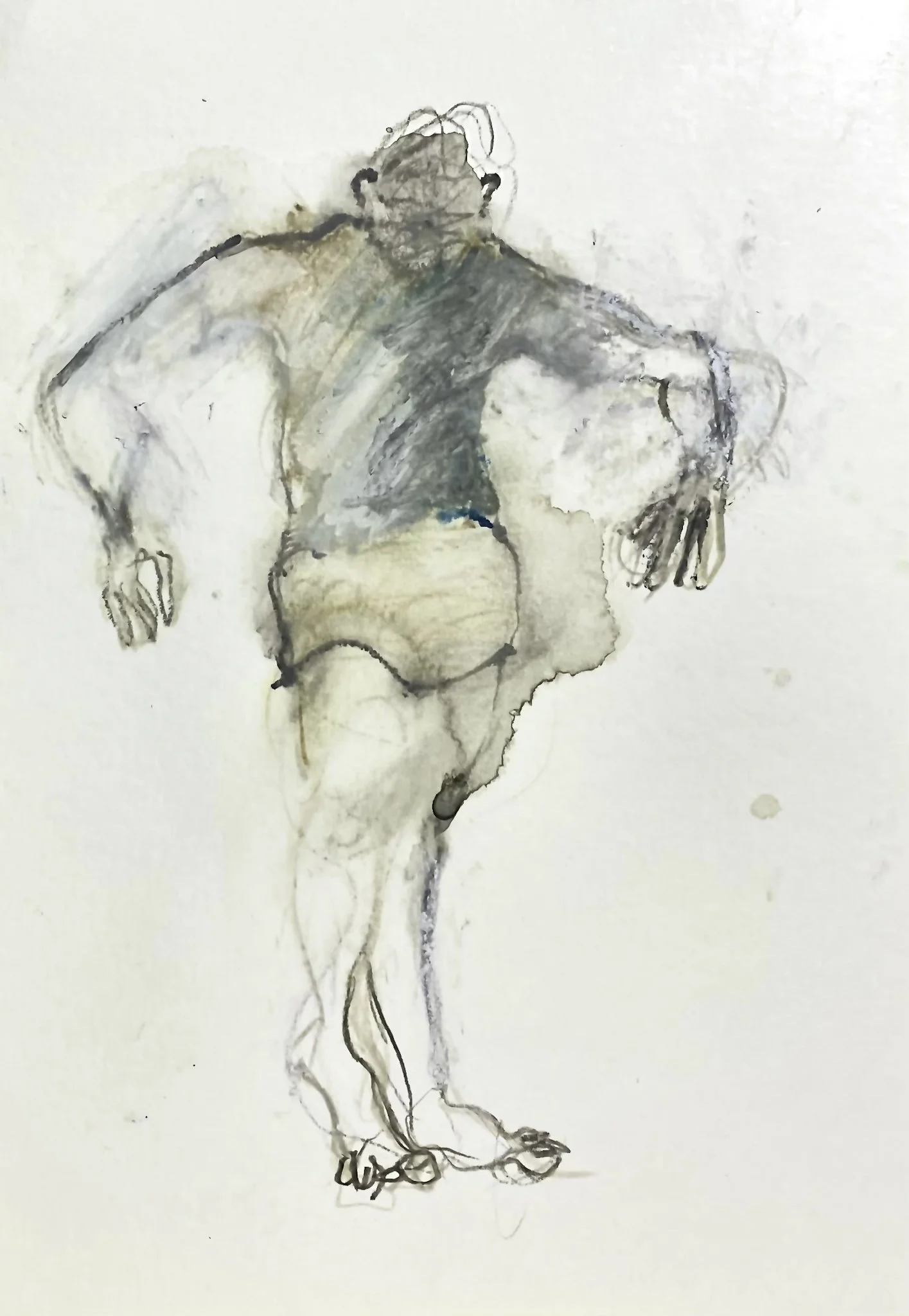 Study (Spill), Ink, Watercolour on Paper, 220mm x 300mm, 2026