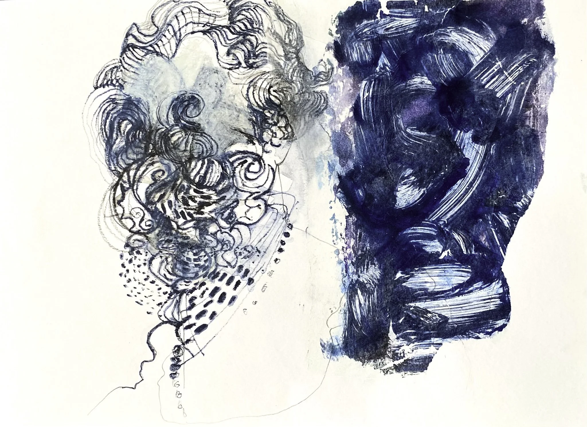 ‘Αttachέ’, Ink, Graphite on Paper, 400mm x 300mm, 2026