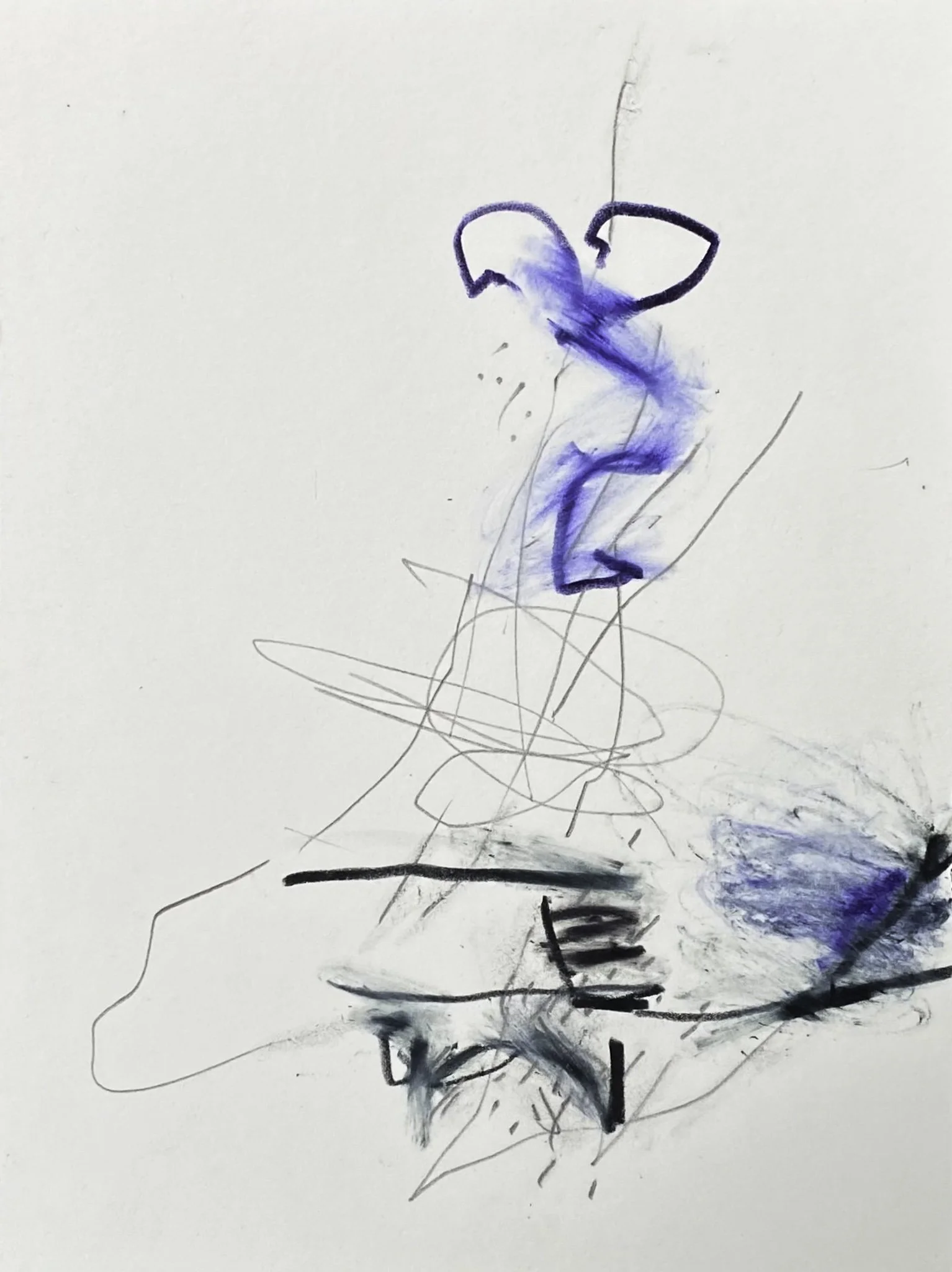 ‘In Threes’, Ink and graphite on Paper, 200mm x 320mm, 2025