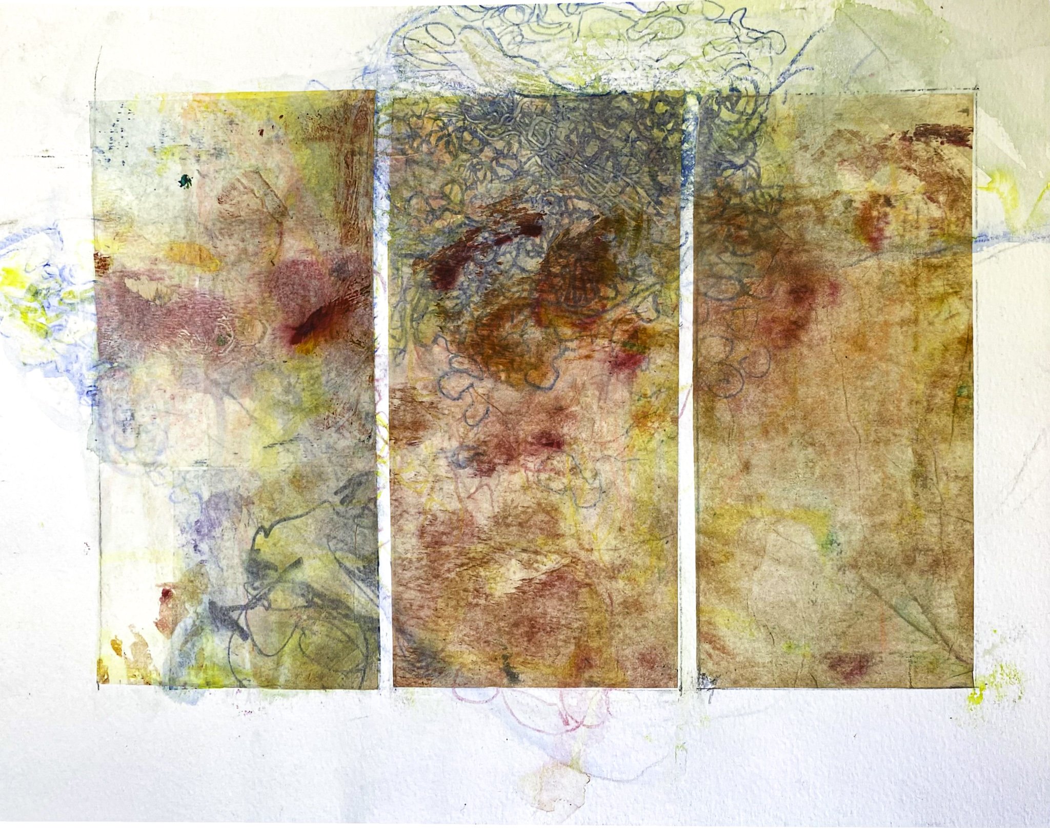 ‘Boundaries: Window’ Ink, Acrylic Paint on Paper, 420mm x 297mm, 2025