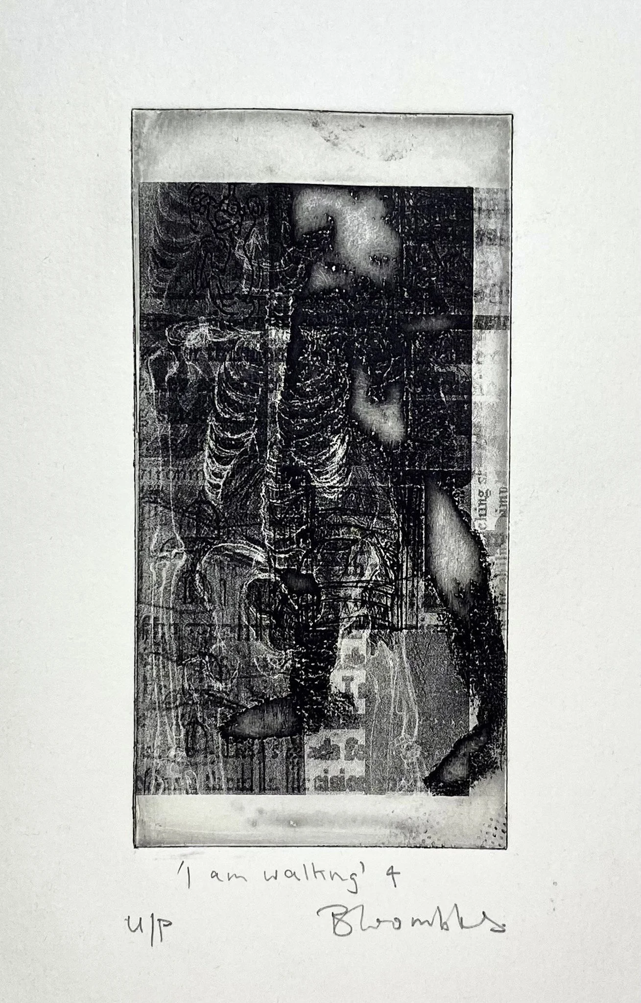 ‘Walking Man’ Solar-plate Etching, UP 4, 150 x 210 1990s