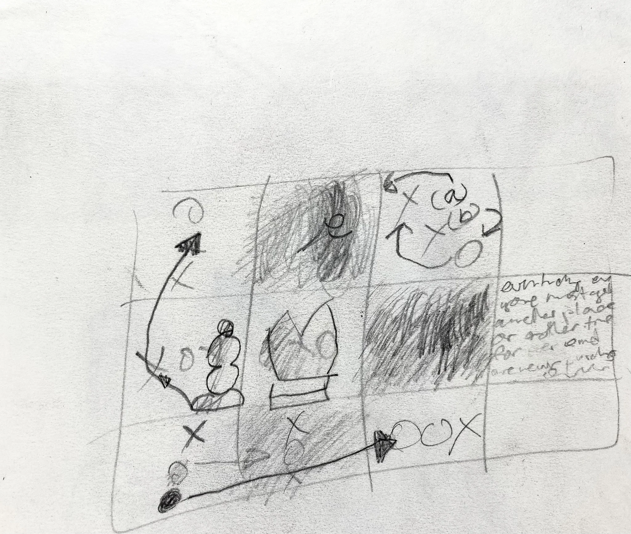 ‘Next Move (Draw)’, Graphite on Paper, 300mm x 220mm, 2025