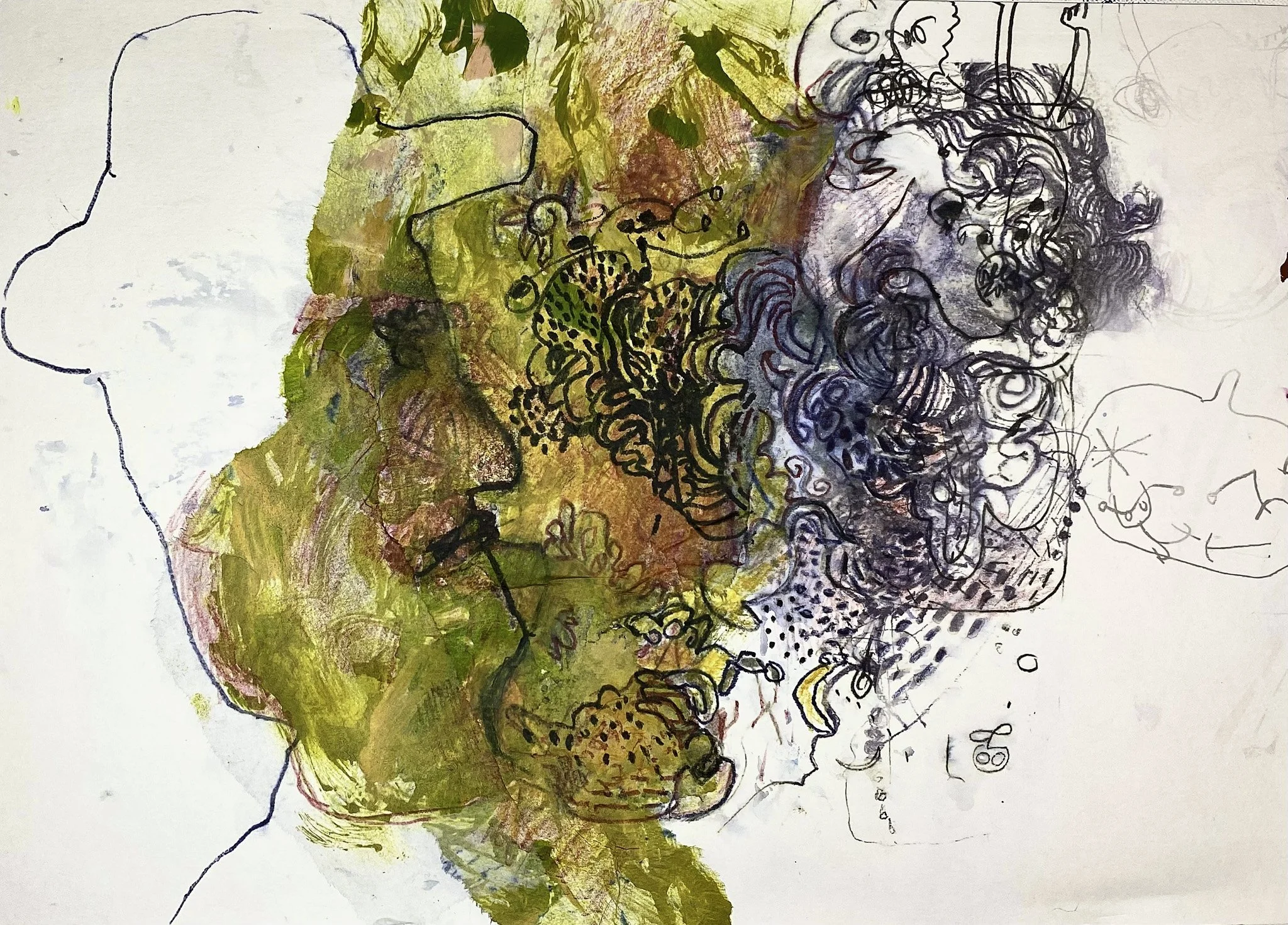 ‘Agriculturalist’, Monoprint, Ink, Acrylic, on Paper, 420mm x 297mm, 2026