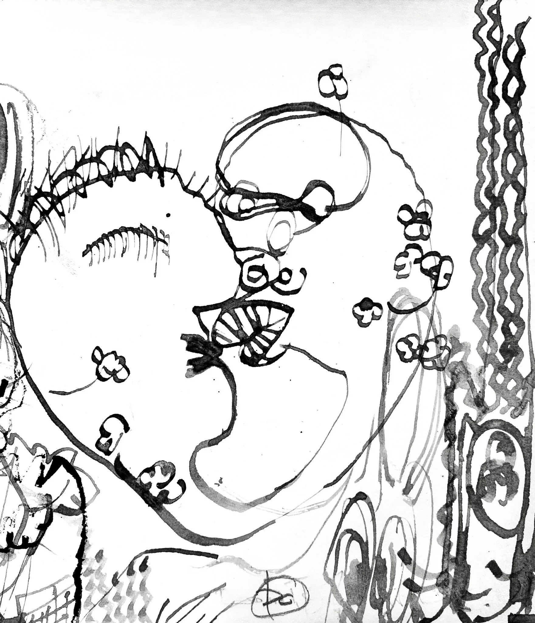 ‘Untitled (Embrace), Ink on Paper, 160 x 180 mm 1990s