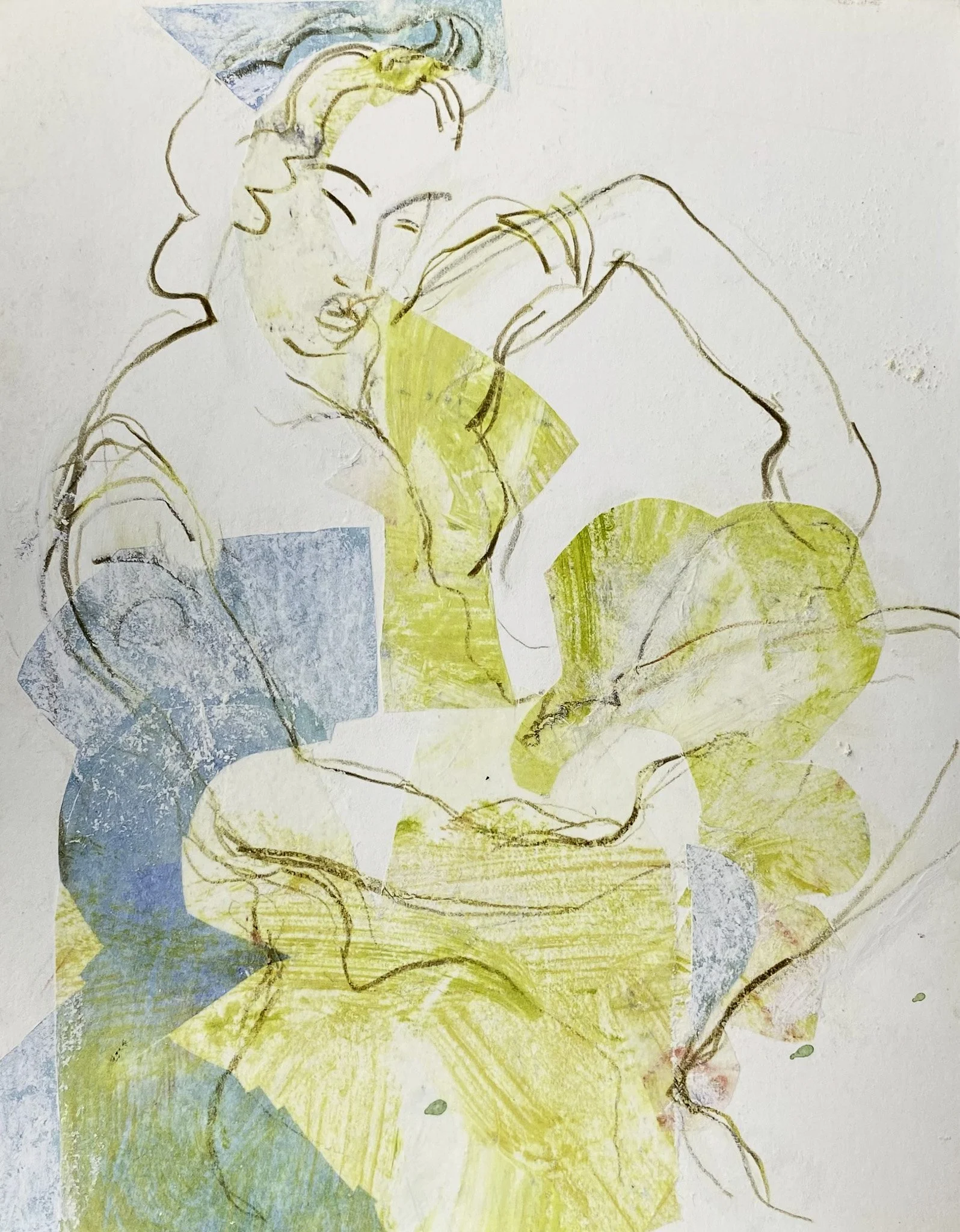 ‘Woman Resting.’, Collage, Ink, Acrylic on Paper, 180 x 240 mm, 2026