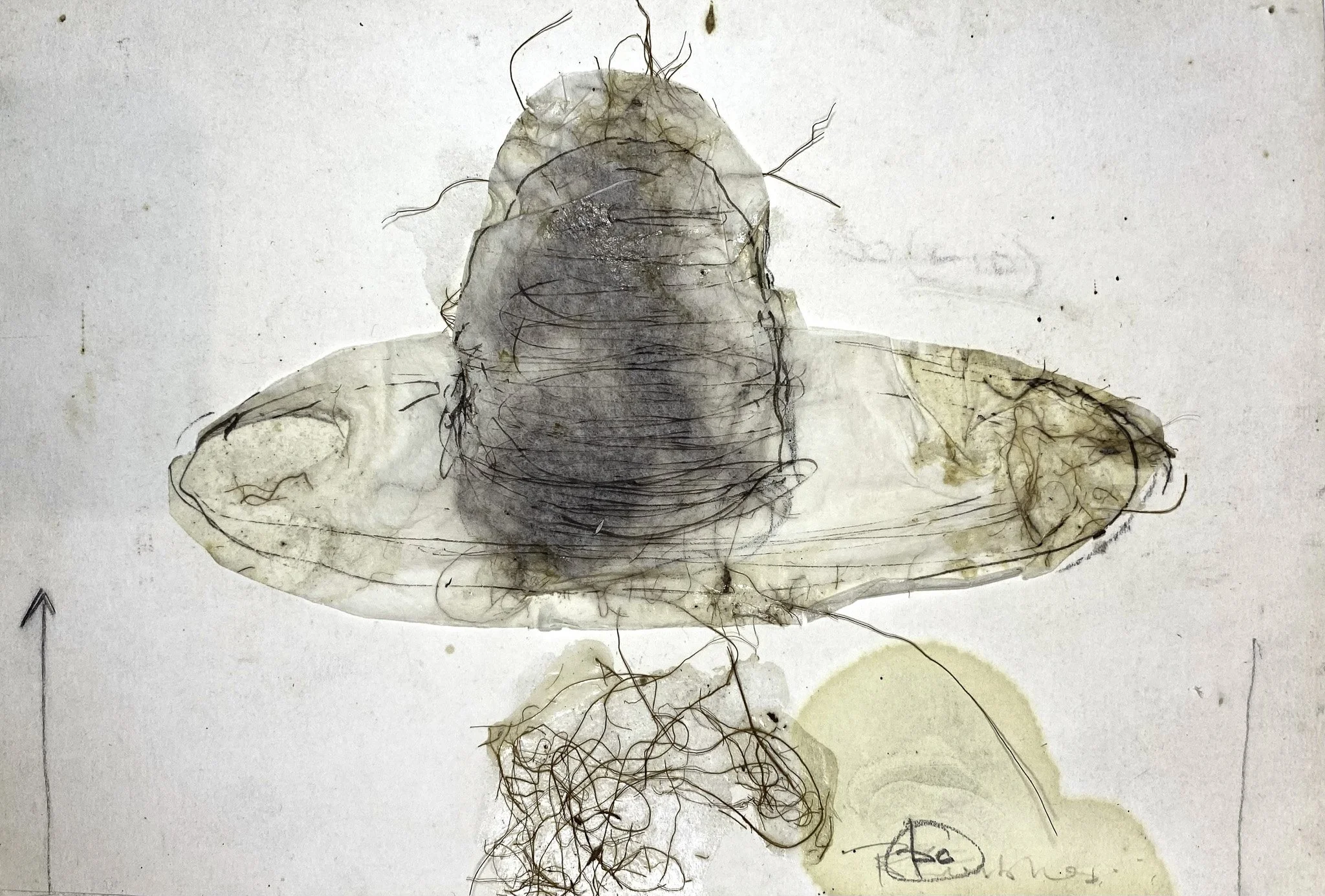‘Reveal (Under)’, Mixed media on Paper, 380 x 220mm, 1990s