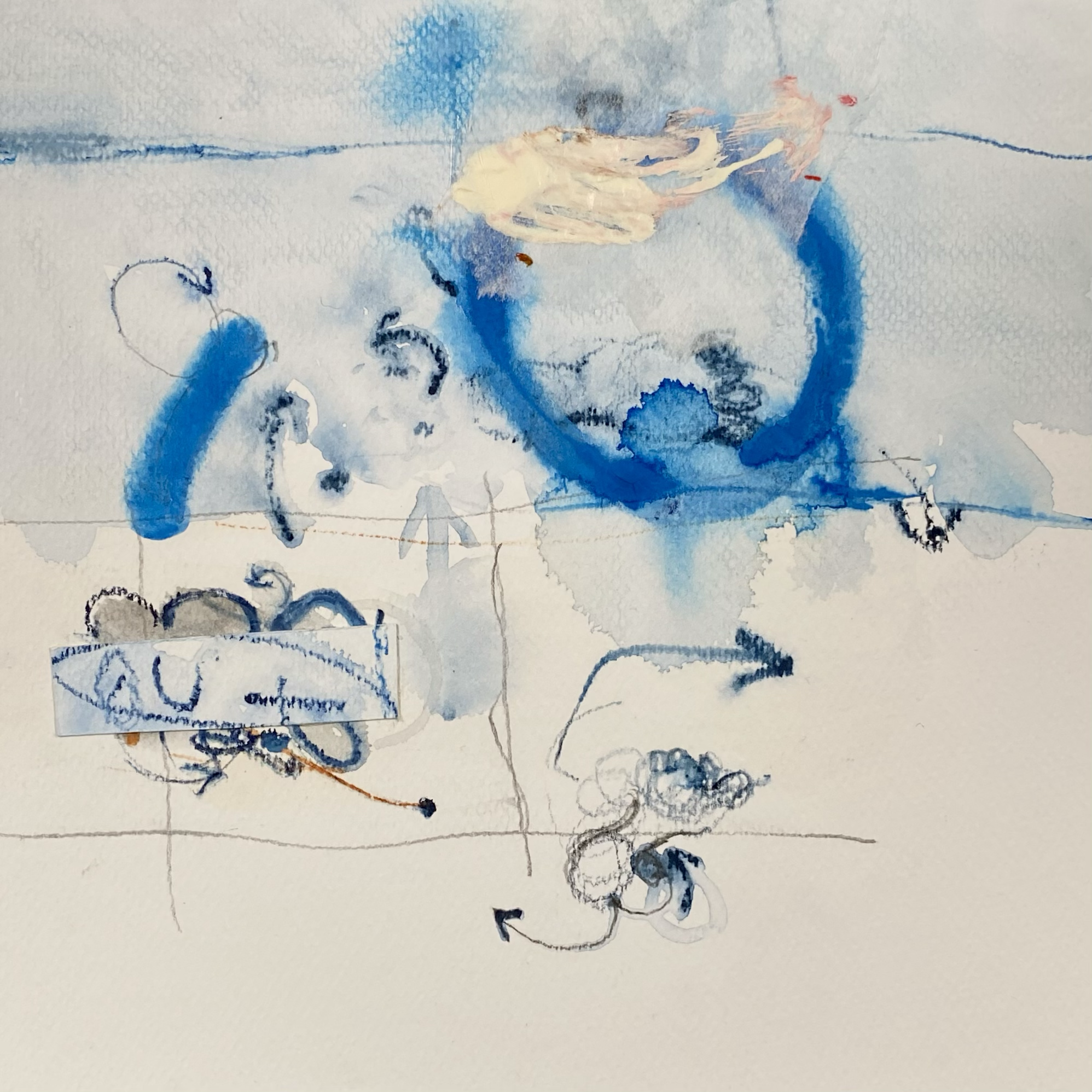 ‘Untitled, Mixed Media on Paper, 300mm x 300mm, 2025