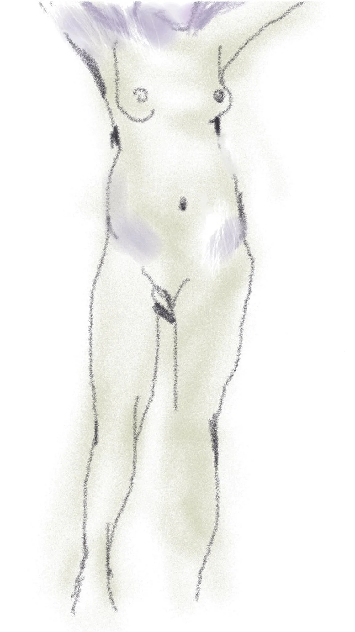 ‘Untitled (figure yellow, purple), iPad Drawing 2010s
