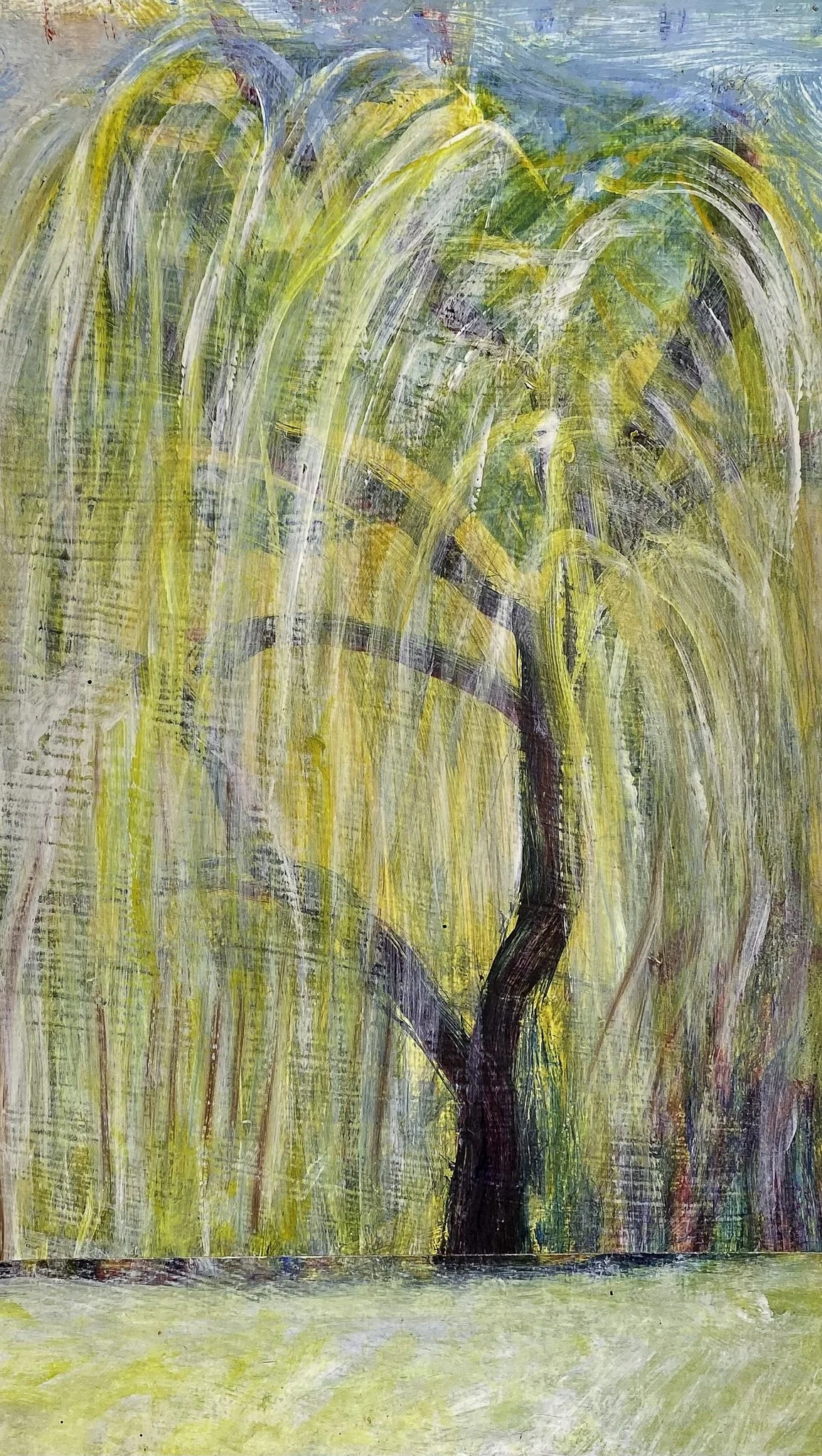 ‘Tree (Glowing)’ Acrylic on Paper, 210 x 360mm 1990s
