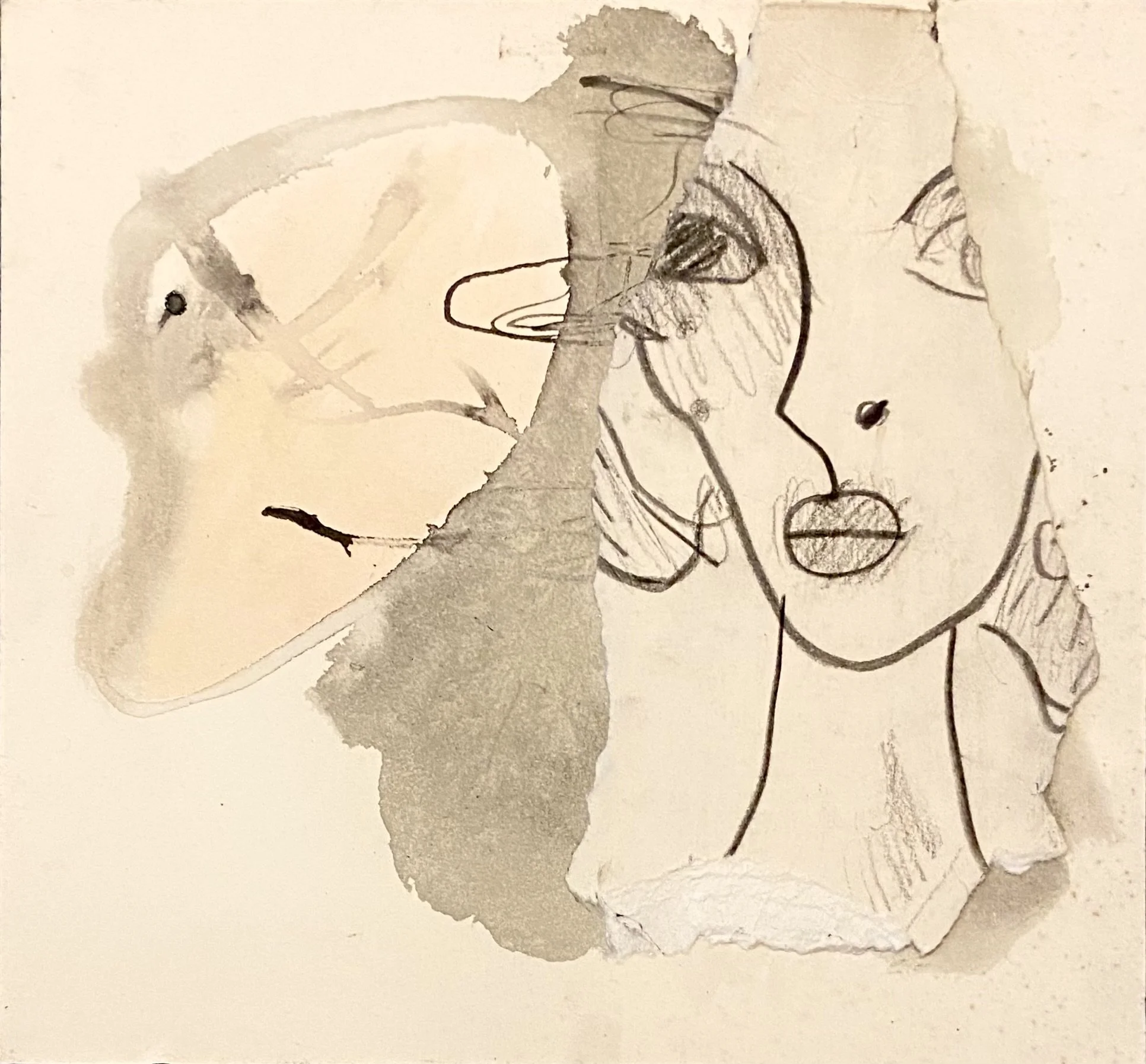 ’Mirror, mirror’, Mixed media collage, 280mm x 220mm, 1980s