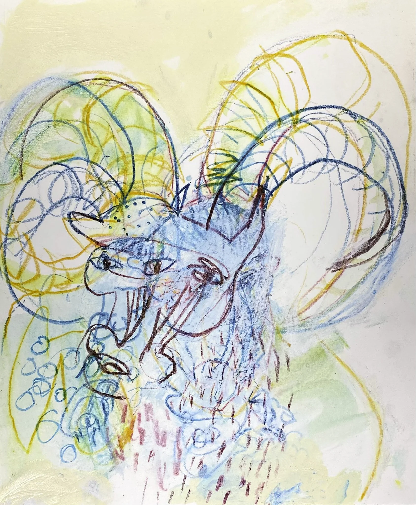 ‘G.O.A.T.’, Ink, Acrylic on Paper, 200 x 240 mm, 2026