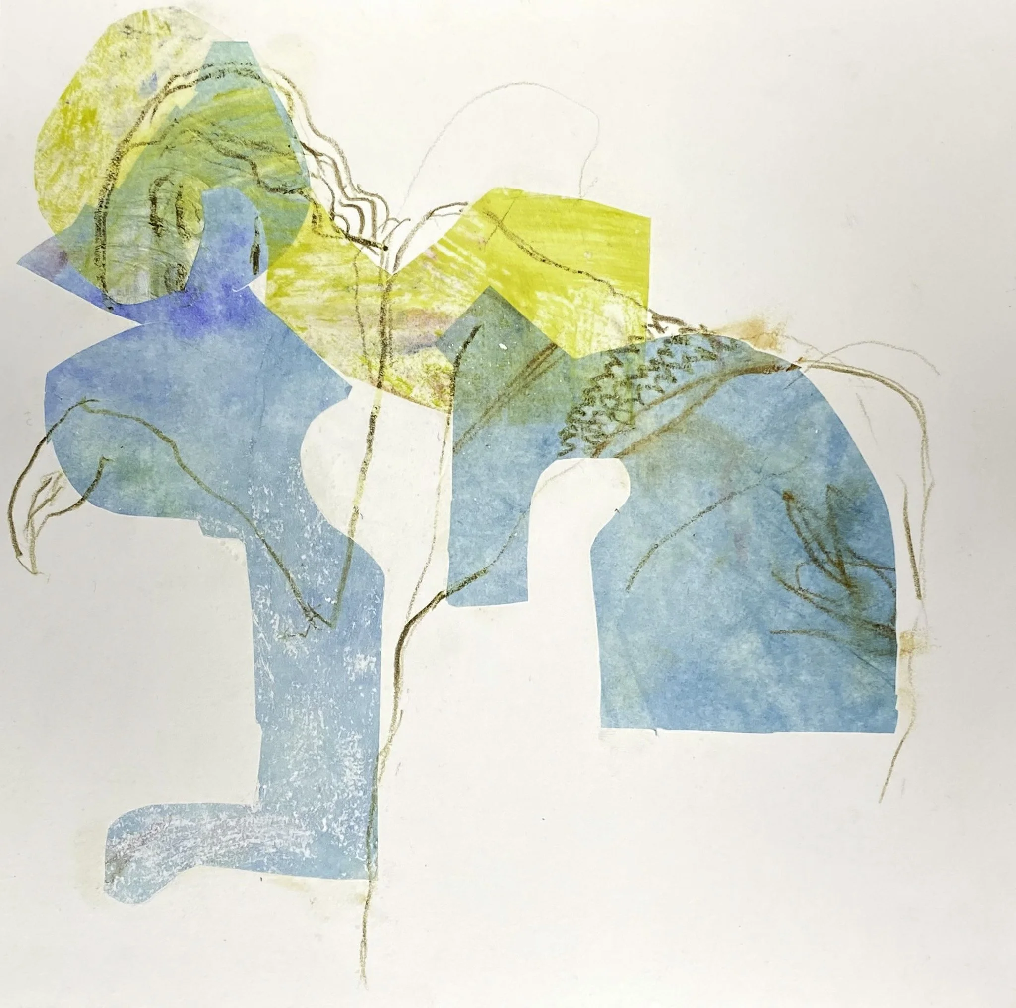 ‘Woman Sleeping.’, Collage, Ink, Acrylic on Paper, 210 x 210 mm, 2026