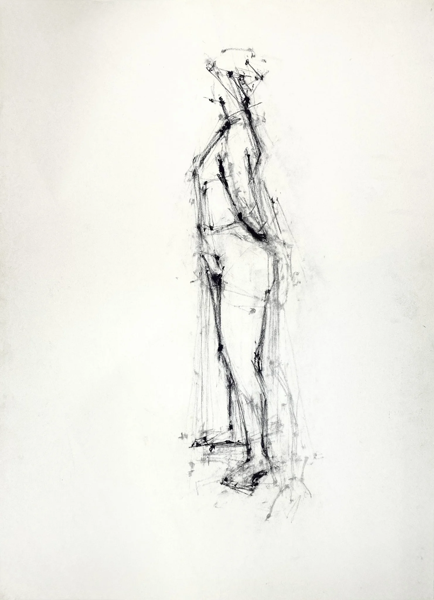 Life Study (Woman Standing) Stanley Street, Charcoal on Paper, 560mm x 660mm 1980s