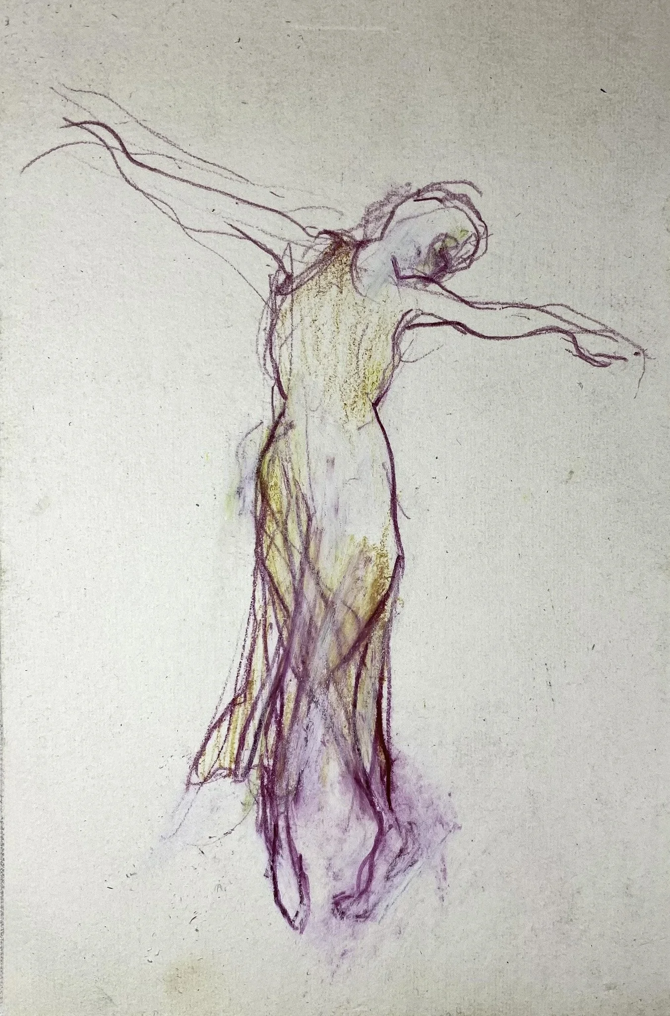 ‘Study (Figure Dancing)’. Ink and Graphite on Paper, 130mm x 230mm, 2026