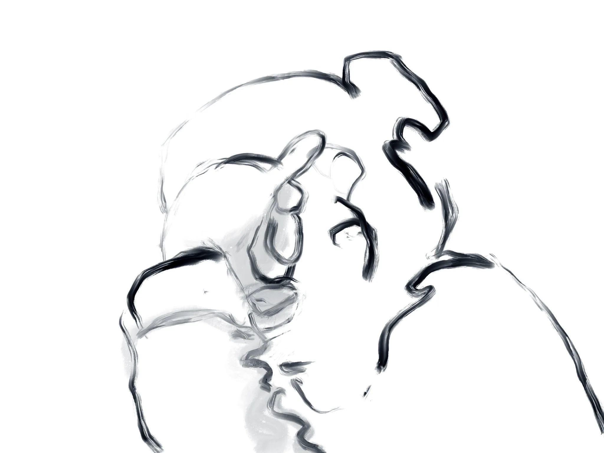 ‘Untitled (Hair Knot, Reading) iPad drawing 2010’s