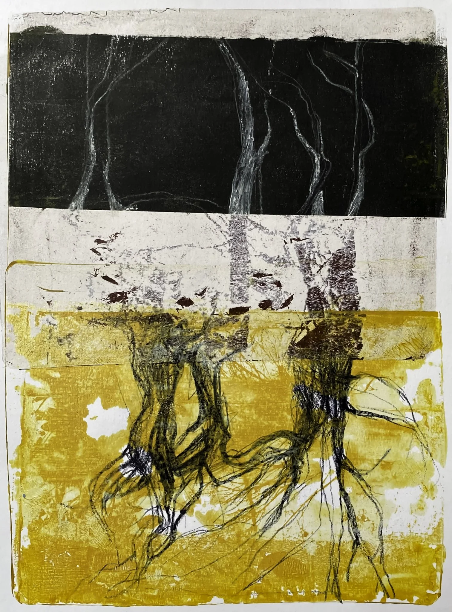 ‘Other side 2’, Mixed Media on Paper, 290mm x 380mm, 2026