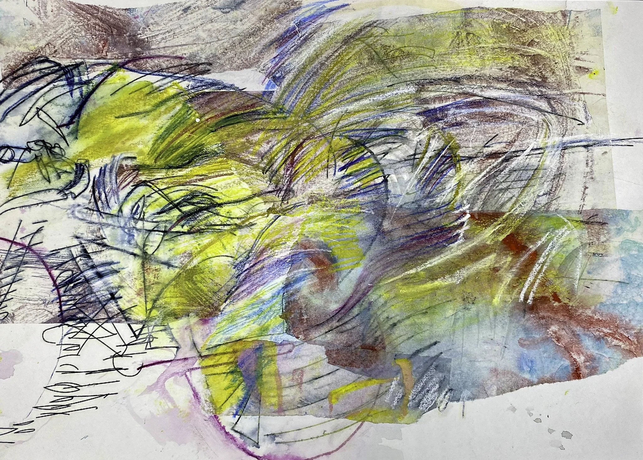 ‘Back to the Future I’, Mono-print, Mixed Media on Paper, 400mm x 300mm, 2026