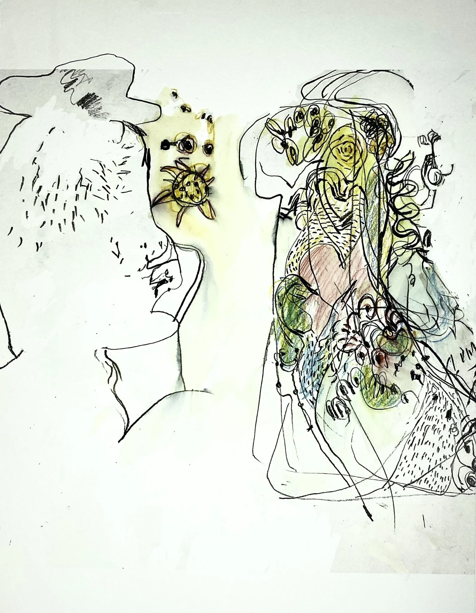 ‘Summer Soft’, Mono-print, Ink pencil on Paper, 297mm x 420mm, 2026