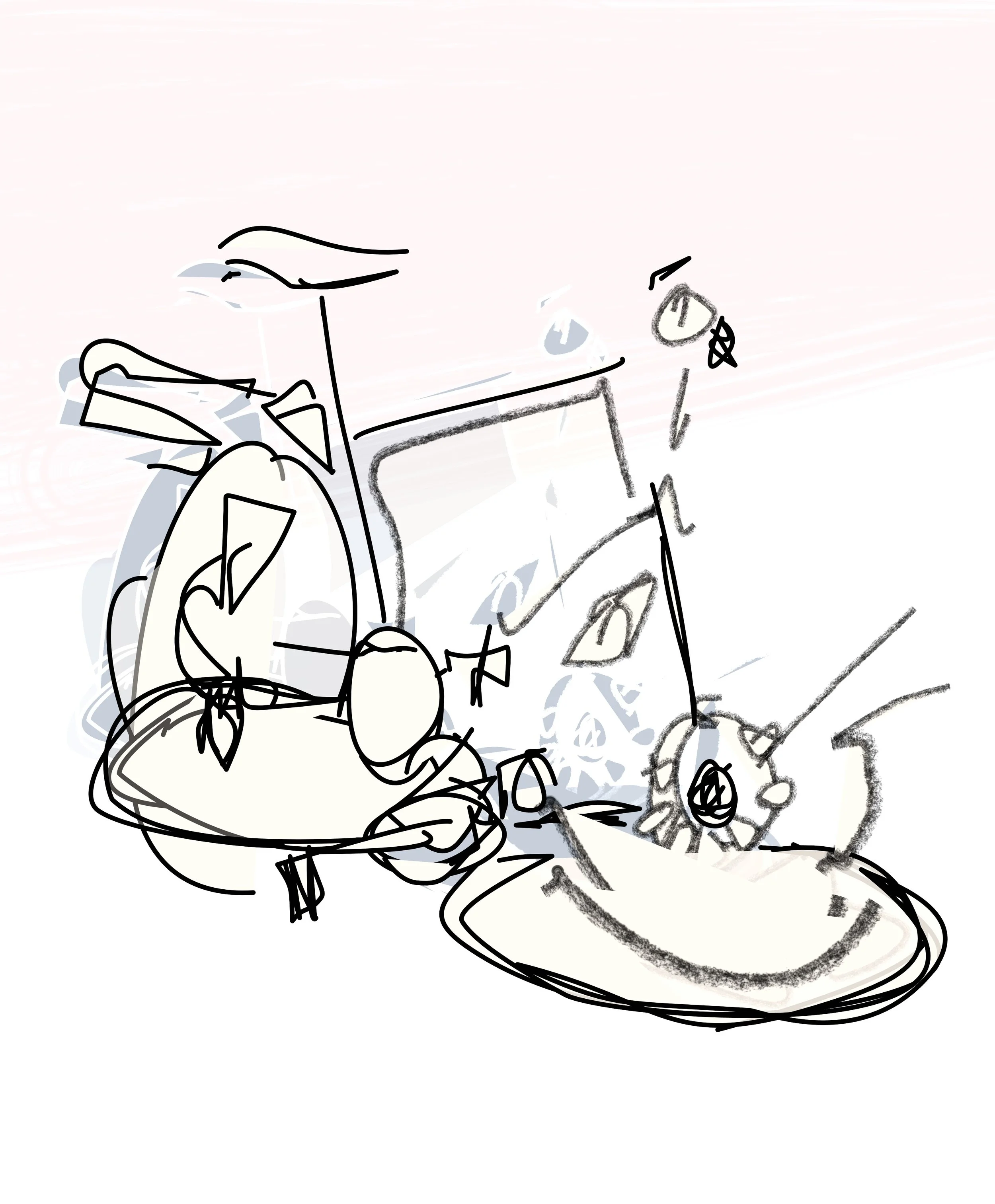 ‘Bike with Shadow’, iPad drawing, 2025